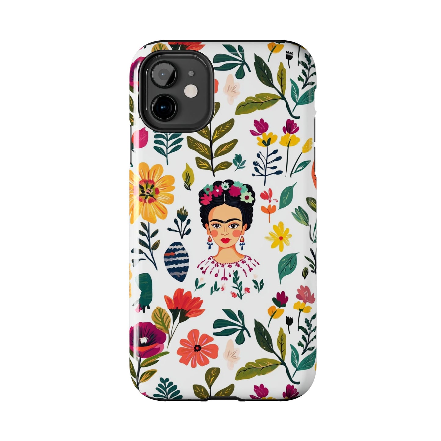 Frida Collection | Frida Kahlo Among Flowers, Colorful Mexican Inspired, Tough Phone Cases, Protective Cell Phone Cover, Hard Shell Phone