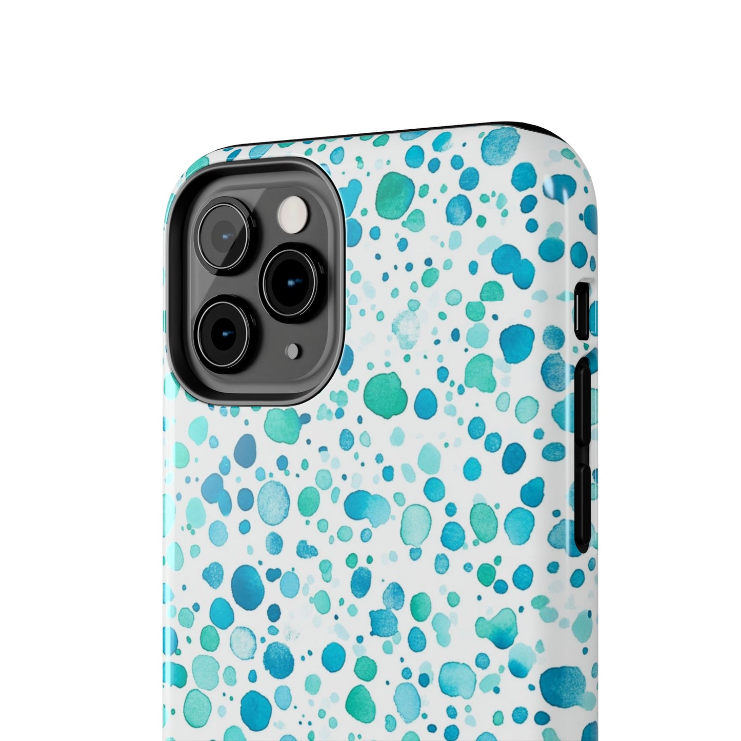 Trendy Spots | Aqua Watercolor Polka Dots Phone Case