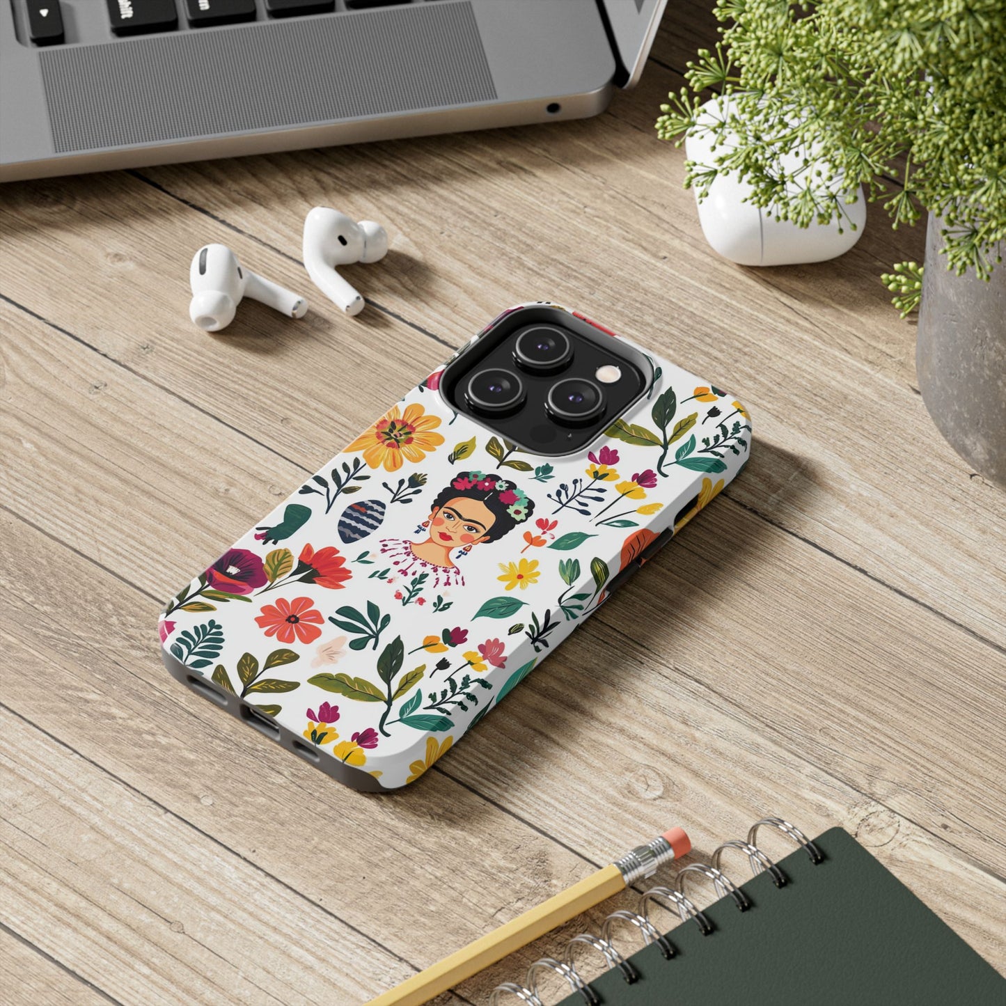 Frida Collection | Frida Kahlo Among Flowers, Colorful Mexican Inspired, Tough Phone Cases, Protective Cell Phone Cover, Hard Shell Phone