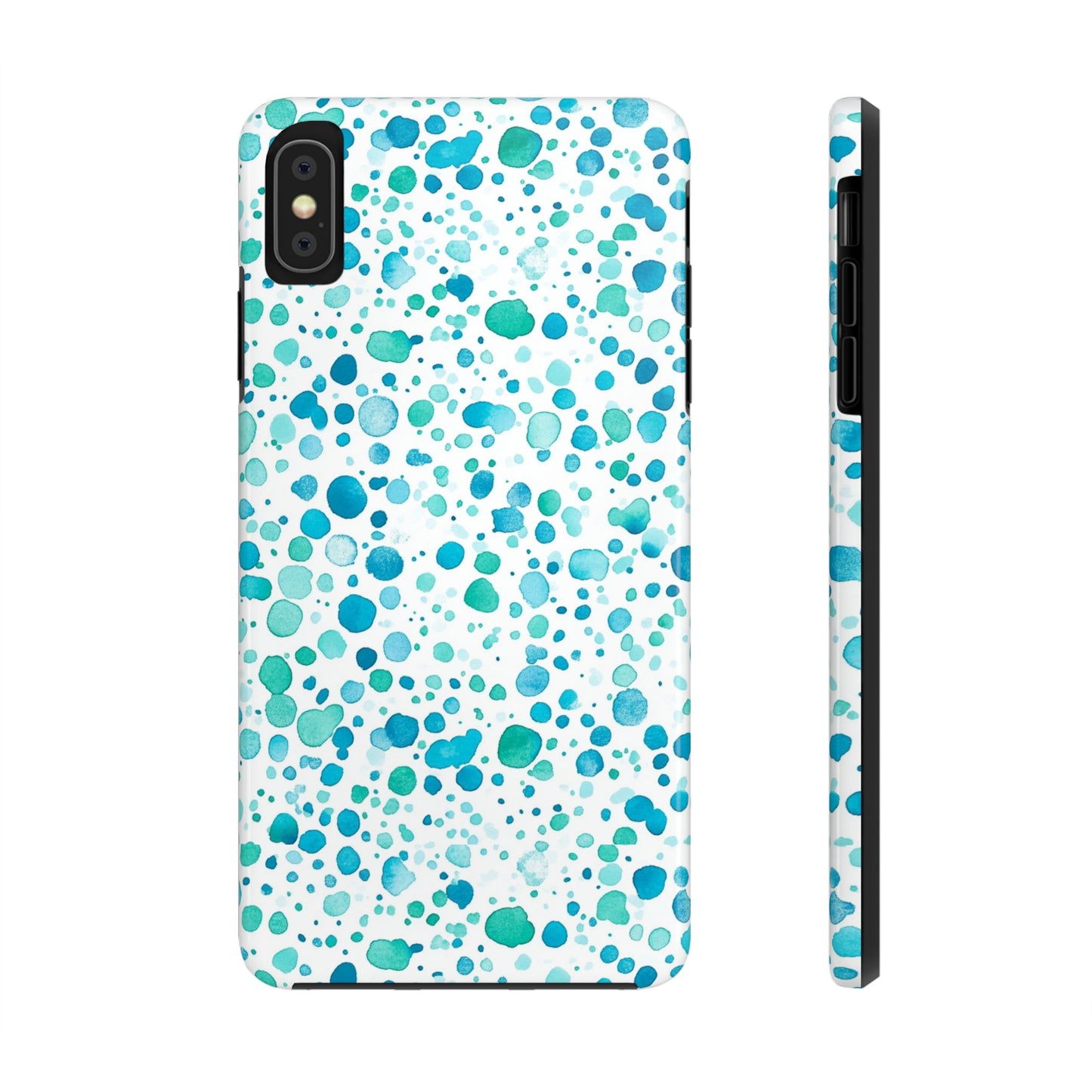 Trendy Spots | Aqua Watercolor Polka Dots Phone Case