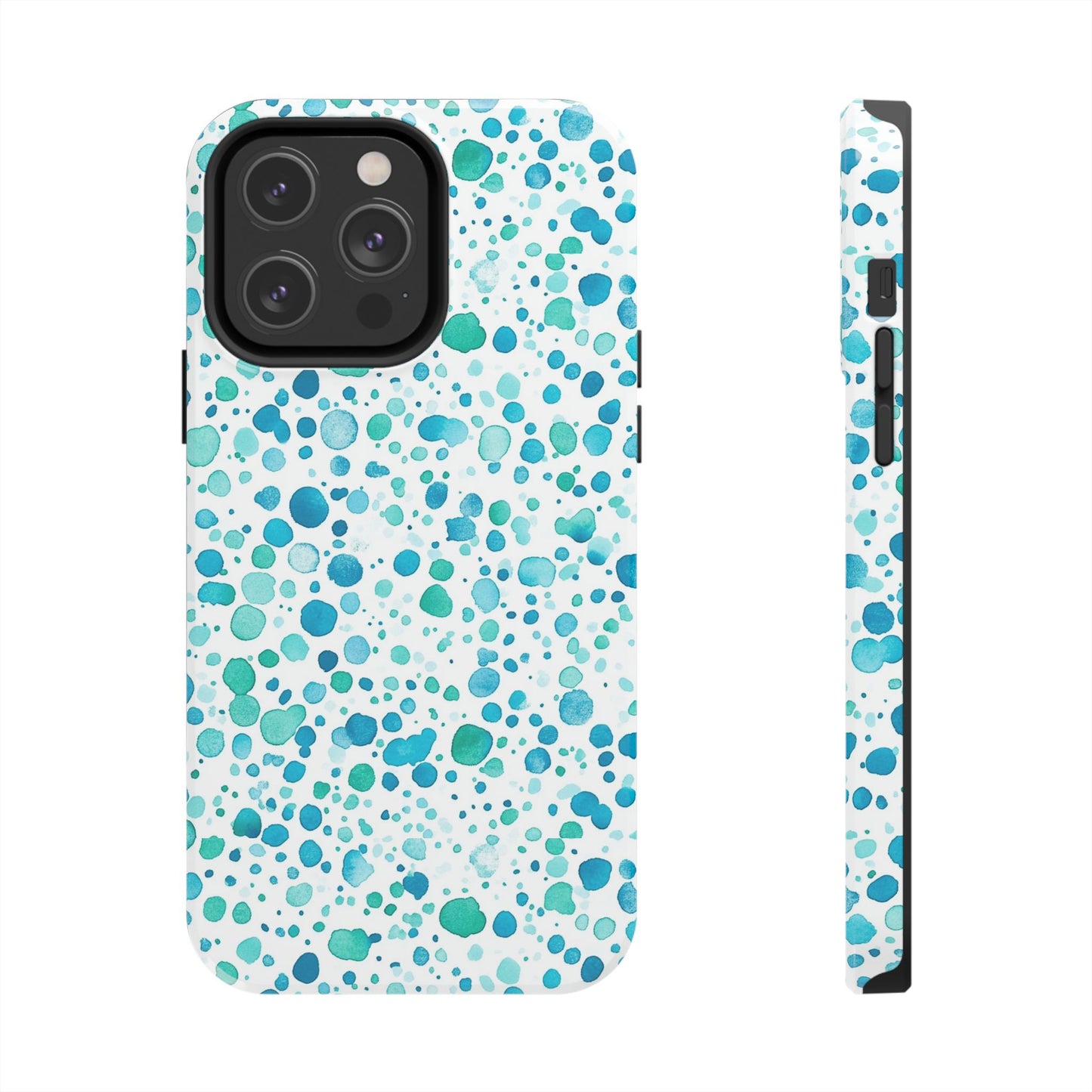 Trendy Spots | Aqua Watercolor Polka Dots Phone Case