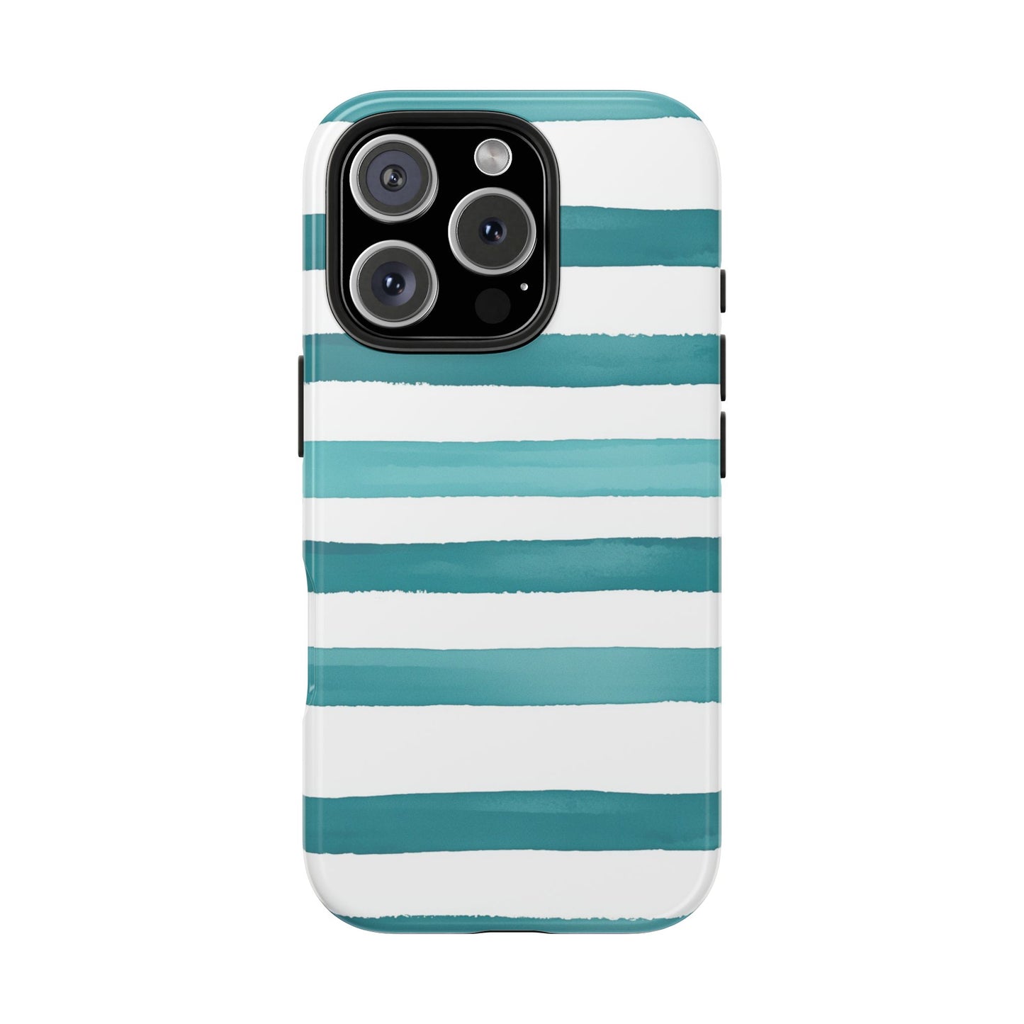 Vibrant Lines | Teal Ocean Striped Tough Phone Case