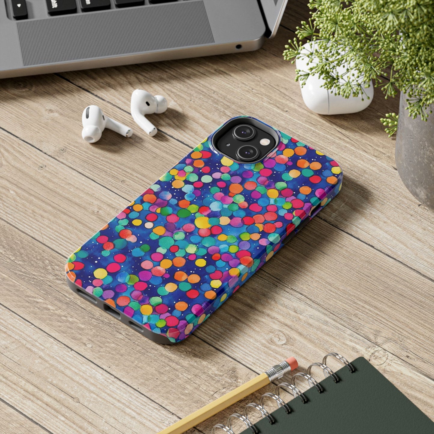 Trendy Spots | Colorful Blues Polka Dots Phone Case