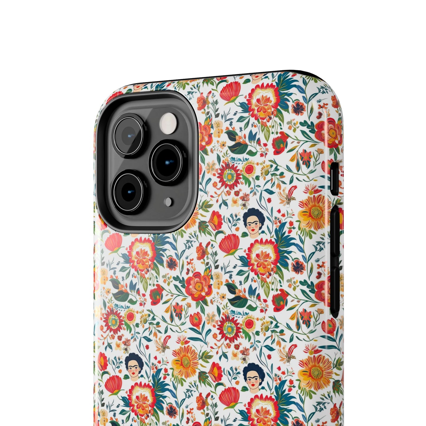 Frida Collection | Colorful Frida Kahlo Tough Phone Case for iPhone, Protective Case, Hard Shell Cover, Shockproof Case, Flower Pattern, Floral Design