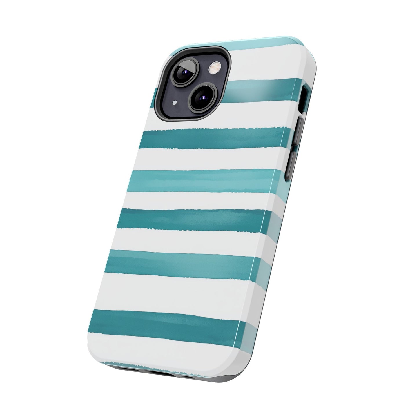 Vibrant Lines | Teal Ocean Striped Tough Phone Case