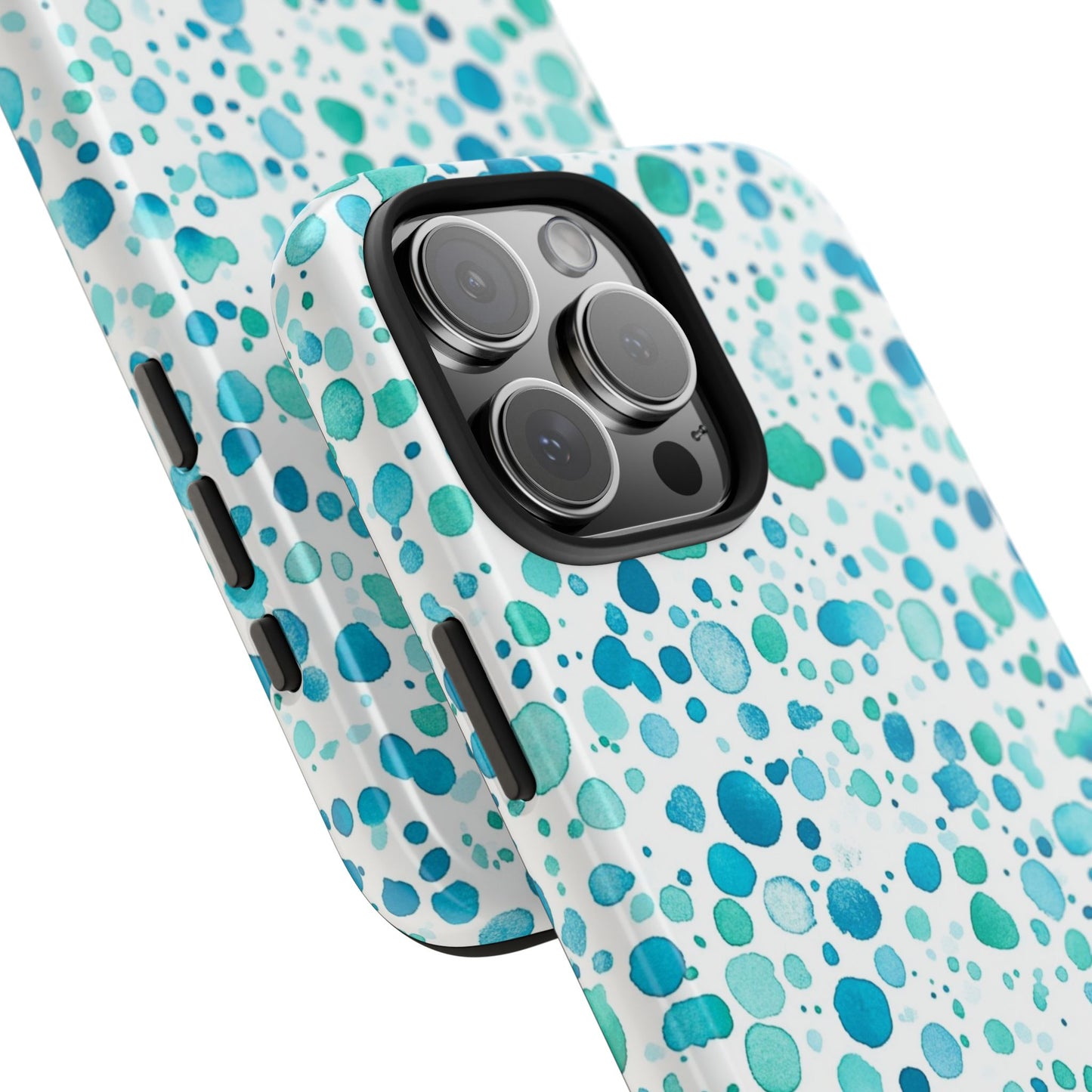 Trendy Spots | Aqua Watercolor Polka Dots Phone Case