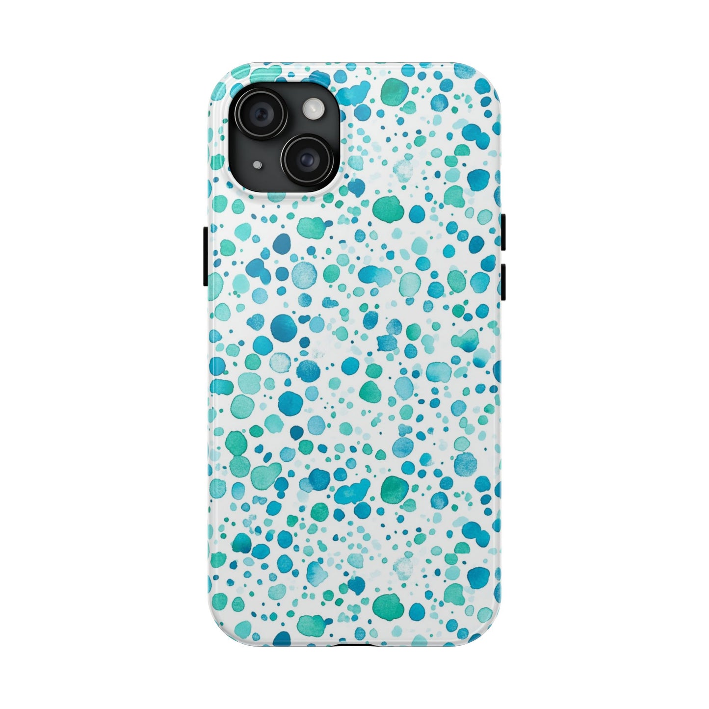 Trendy Spots | Aqua Watercolor Polka Dots Phone Case