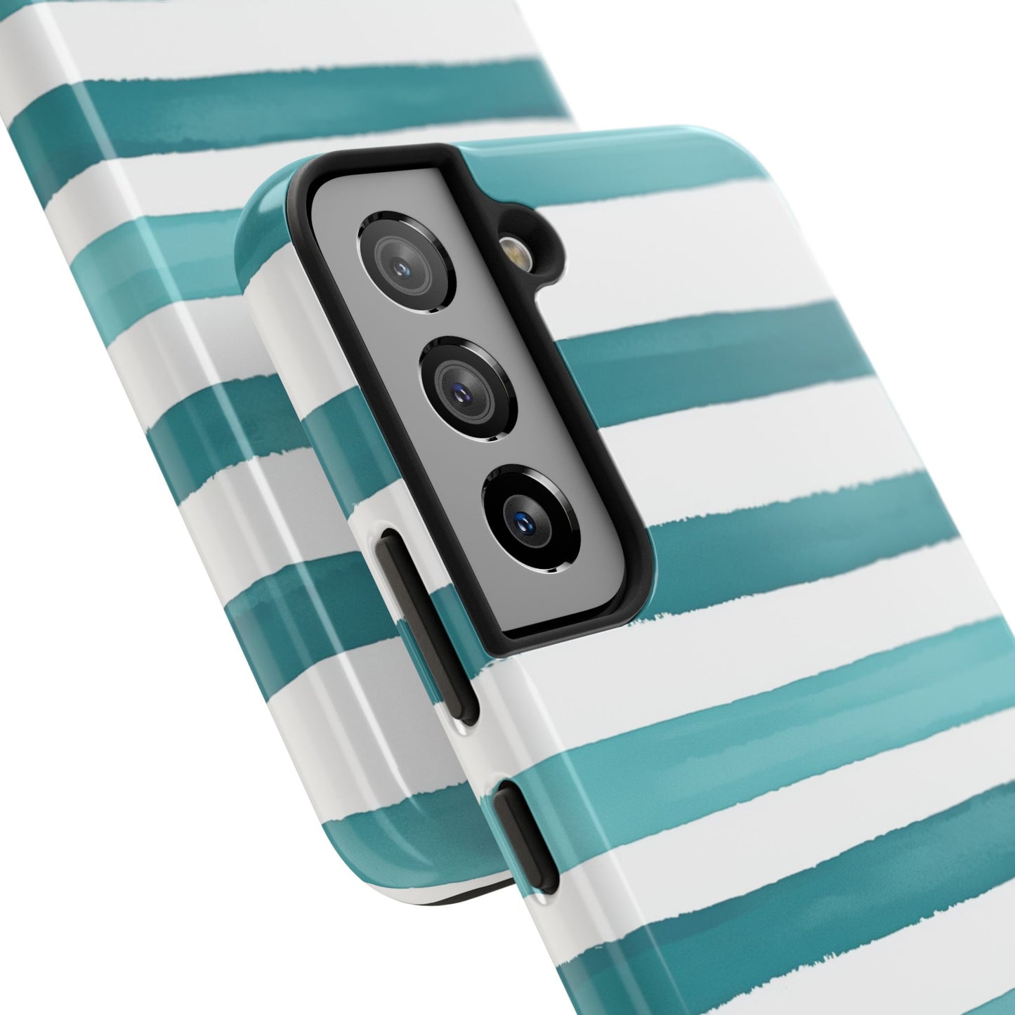 Vibrant Lines | Teal Ocean Striped Tough Phone Case