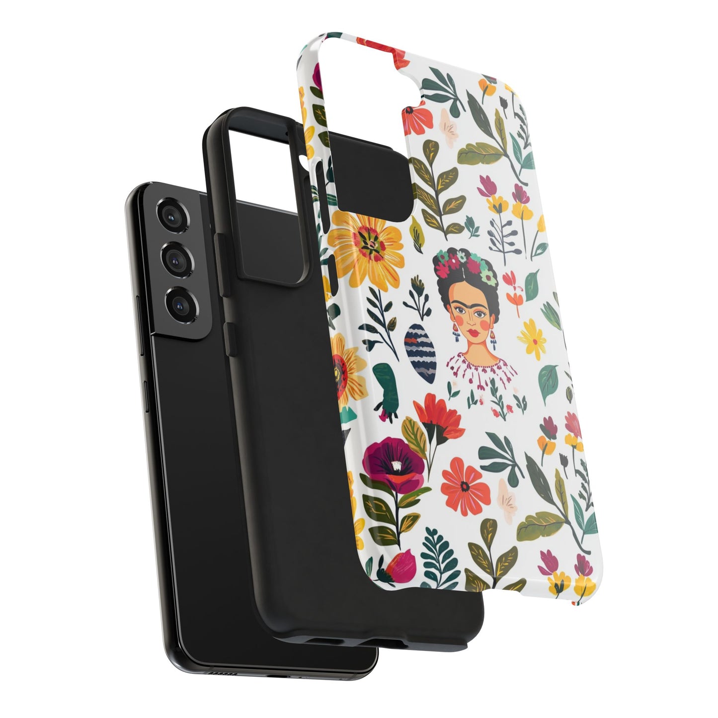 Frida Collection | Frida Kahlo Among Flowers, Colorful Mexican Inspired, Tough Phone Cases, Protective Cell Phone Cover, Hard Shell Phone