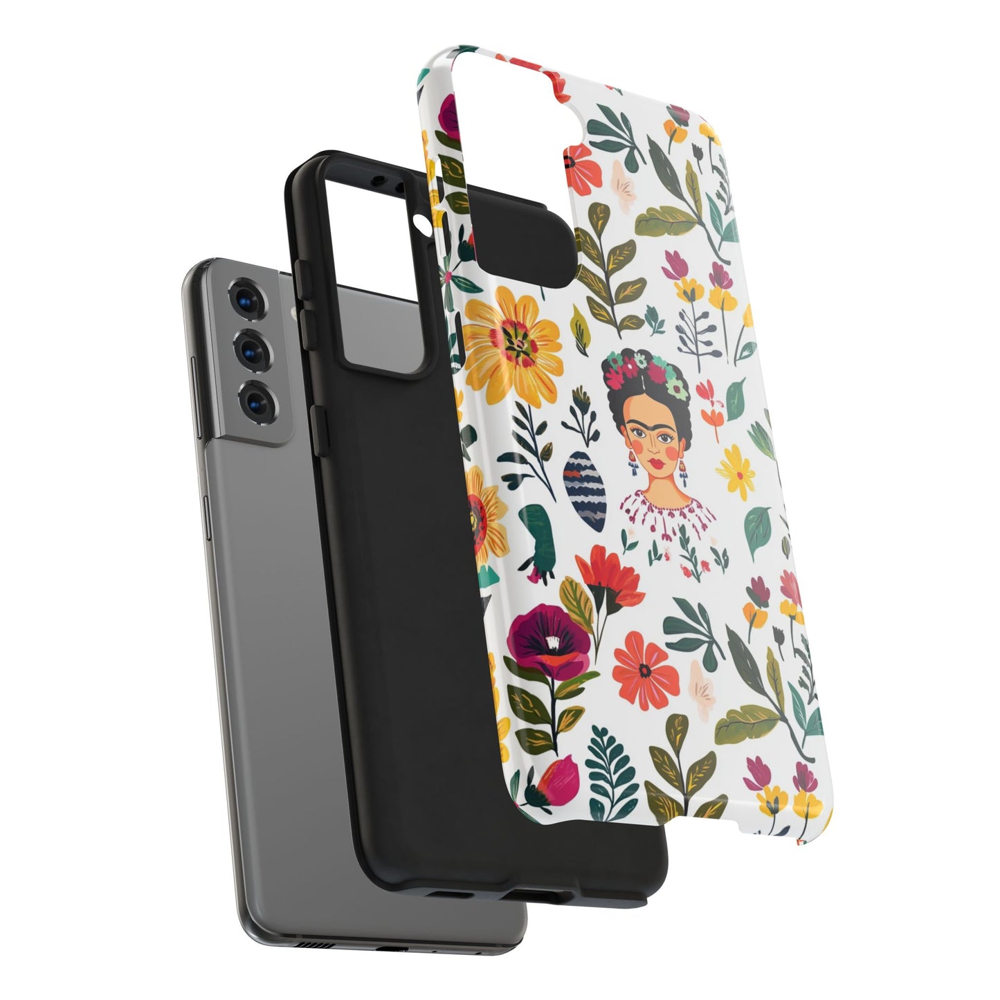 Frida Collection | Frida Kahlo Among Flowers, Colorful Mexican Inspired, Tough Phone Cases, Protective Cell Phone Cover, Hard Shell Phone