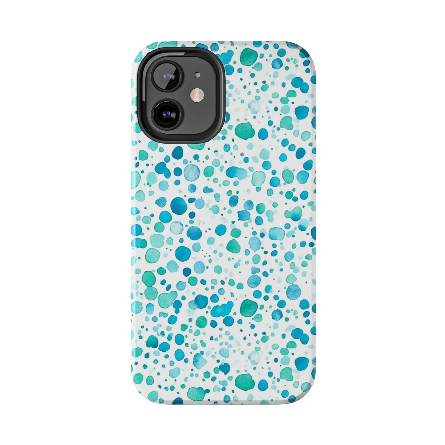 Trendy Spots | Aqua Watercolor Polka Dots Phone Case