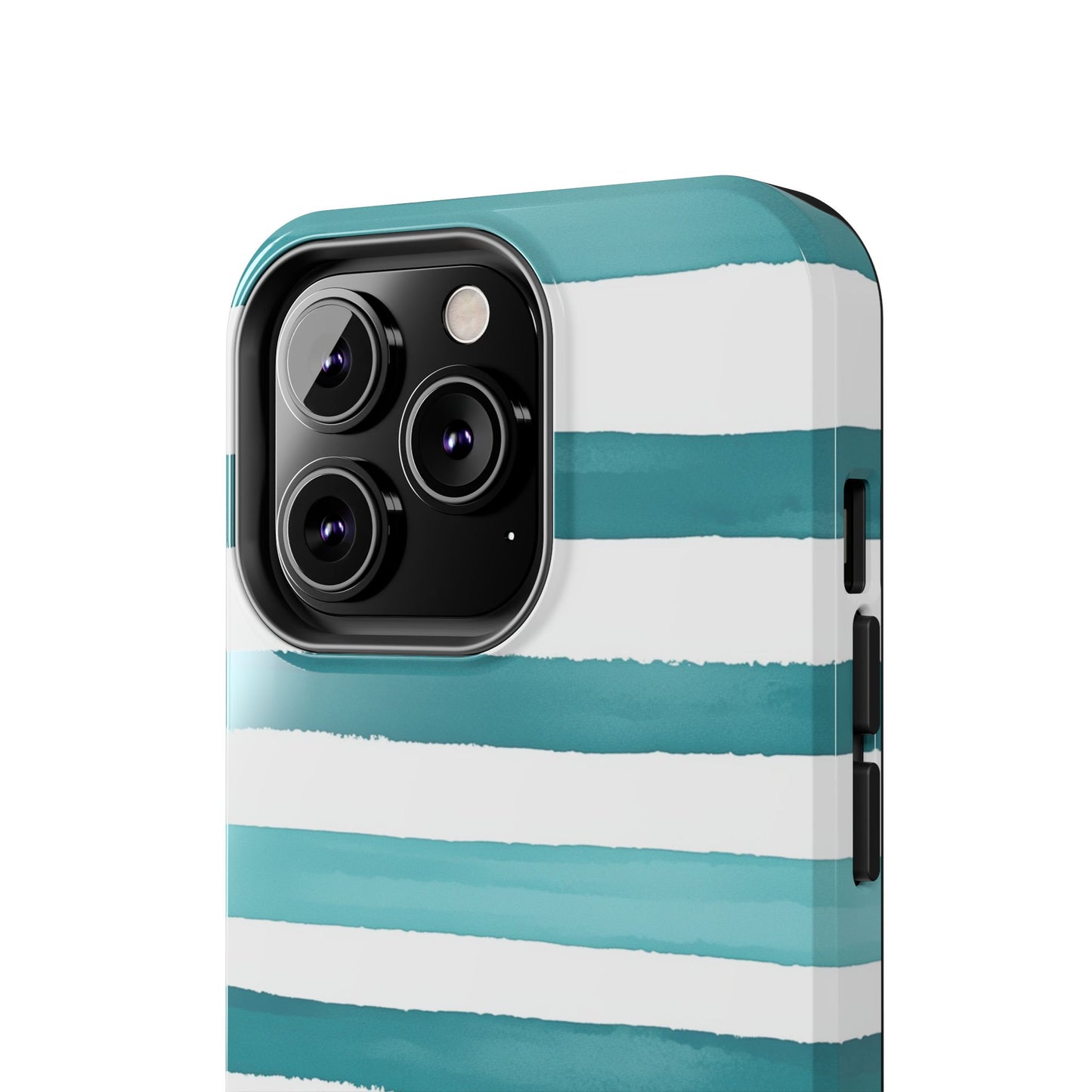 Vibrant Lines | Teal Ocean Striped Tough Phone Case