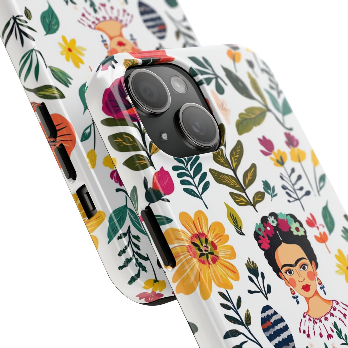 Frida Collection | Frida Kahlo Among Flowers, Colorful Mexican Inspired, Tough Phone Cases, Protective Cell Phone Cover, Hard Shell Phone