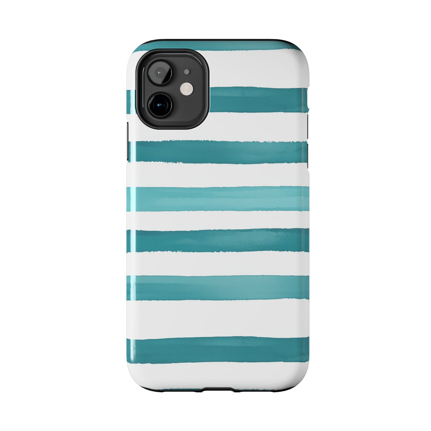 Vibrant Lines | Teal Ocean Striped Tough Phone Case