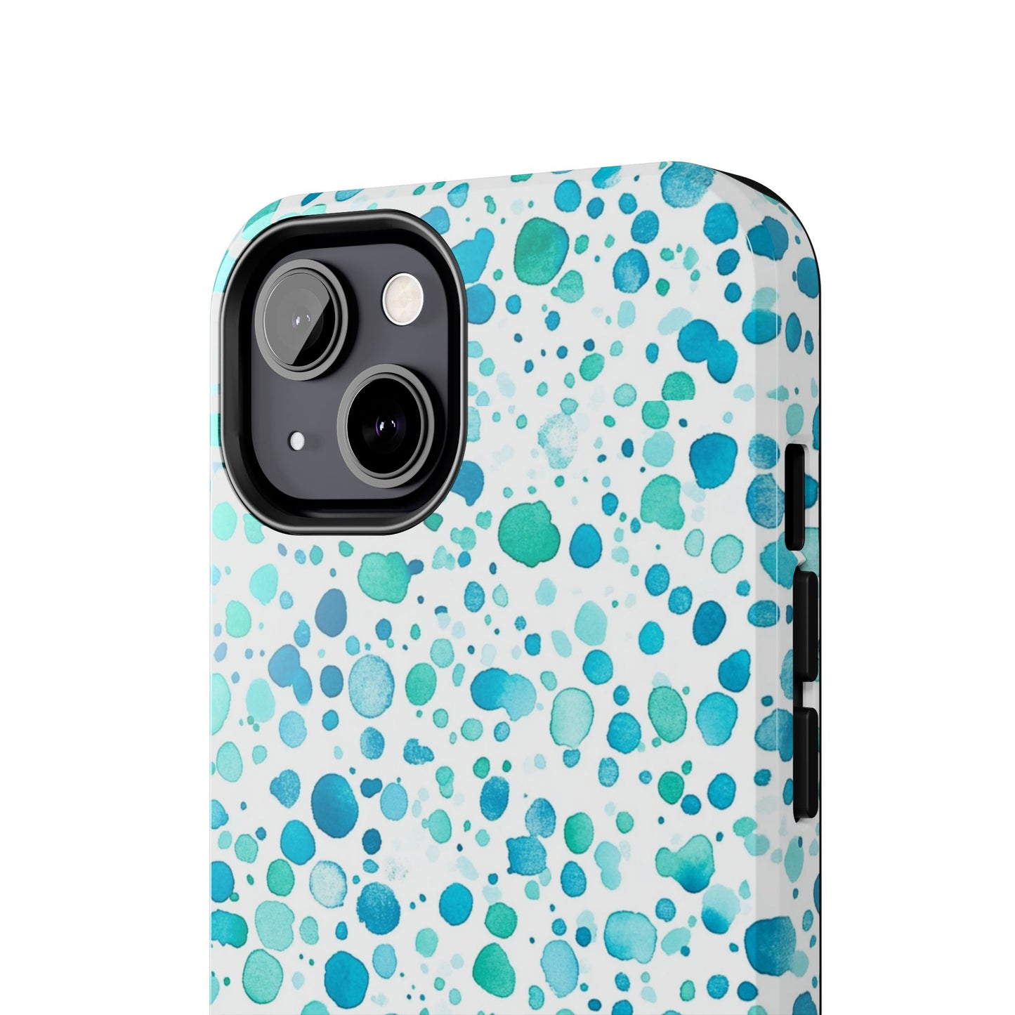 Trendy Spots | Aqua Watercolor Polka Dots Phone Case