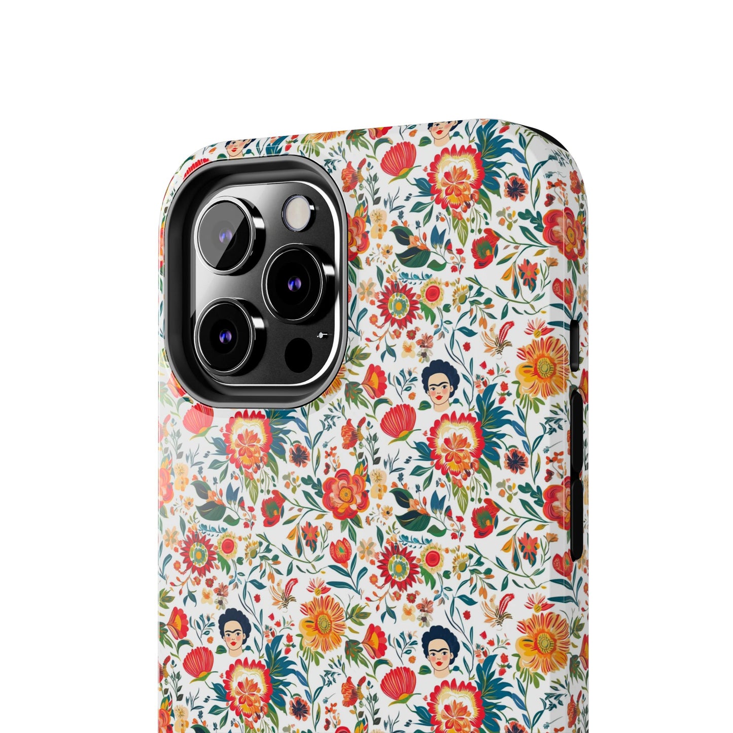 Frida Collection | Colorful Frida Kahlo Tough Phone Case for iPhone, Protective Case, Hard Shell Cover, Shockproof Case, Flower Pattern, Floral Design