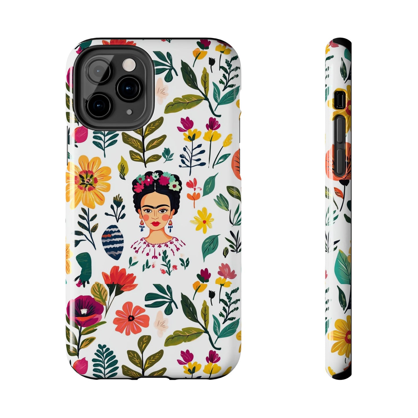 Frida Collection | Frida Kahlo Among Flowers, Colorful Mexican Inspired, Tough Phone Cases, Protective Cell Phone Cover, Hard Shell Phone
