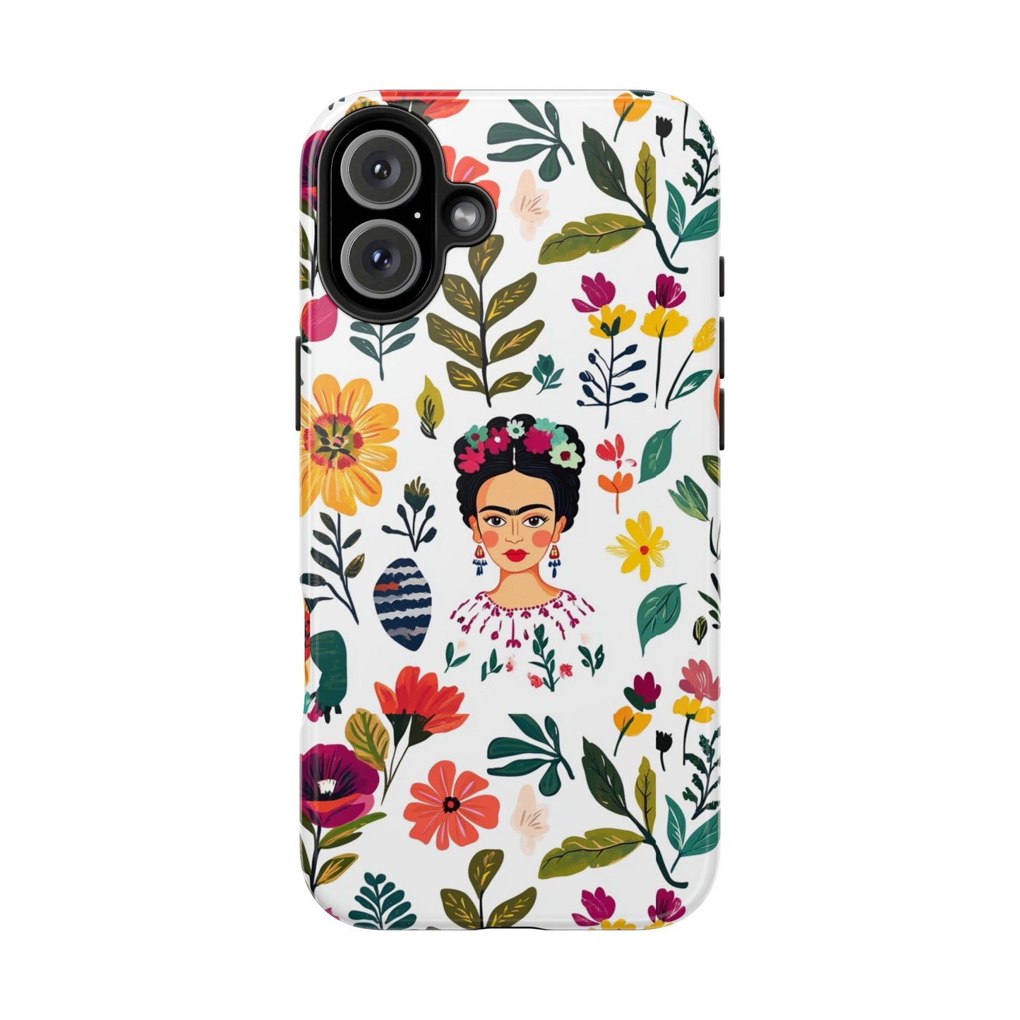 Frida Collection | Frida Kahlo Among Flowers, Colorful Mexican Inspired, Tough Phone Cases, Protective Cell Phone Cover, Hard Shell Phone
