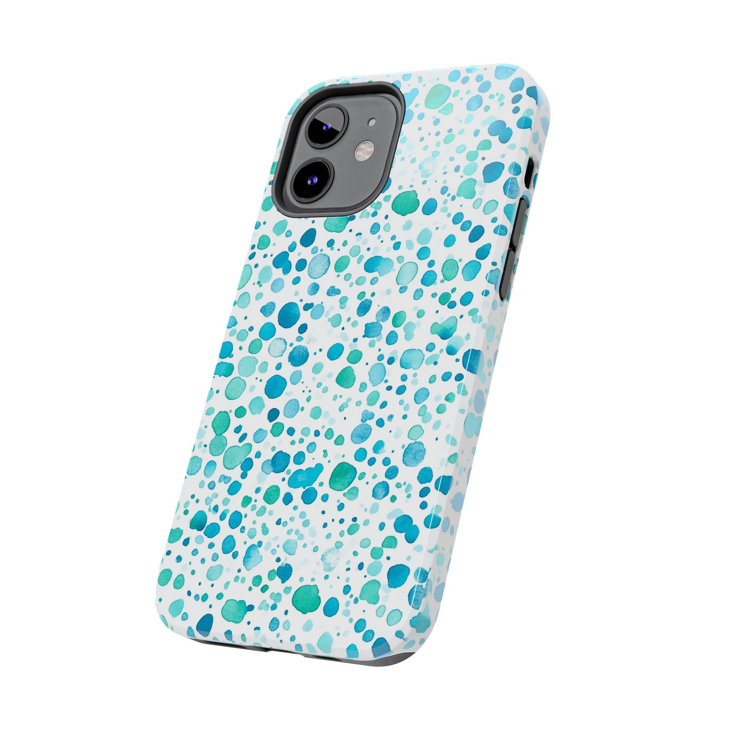 Trendy Spots | Aqua Watercolor Polka Dots Phone Case