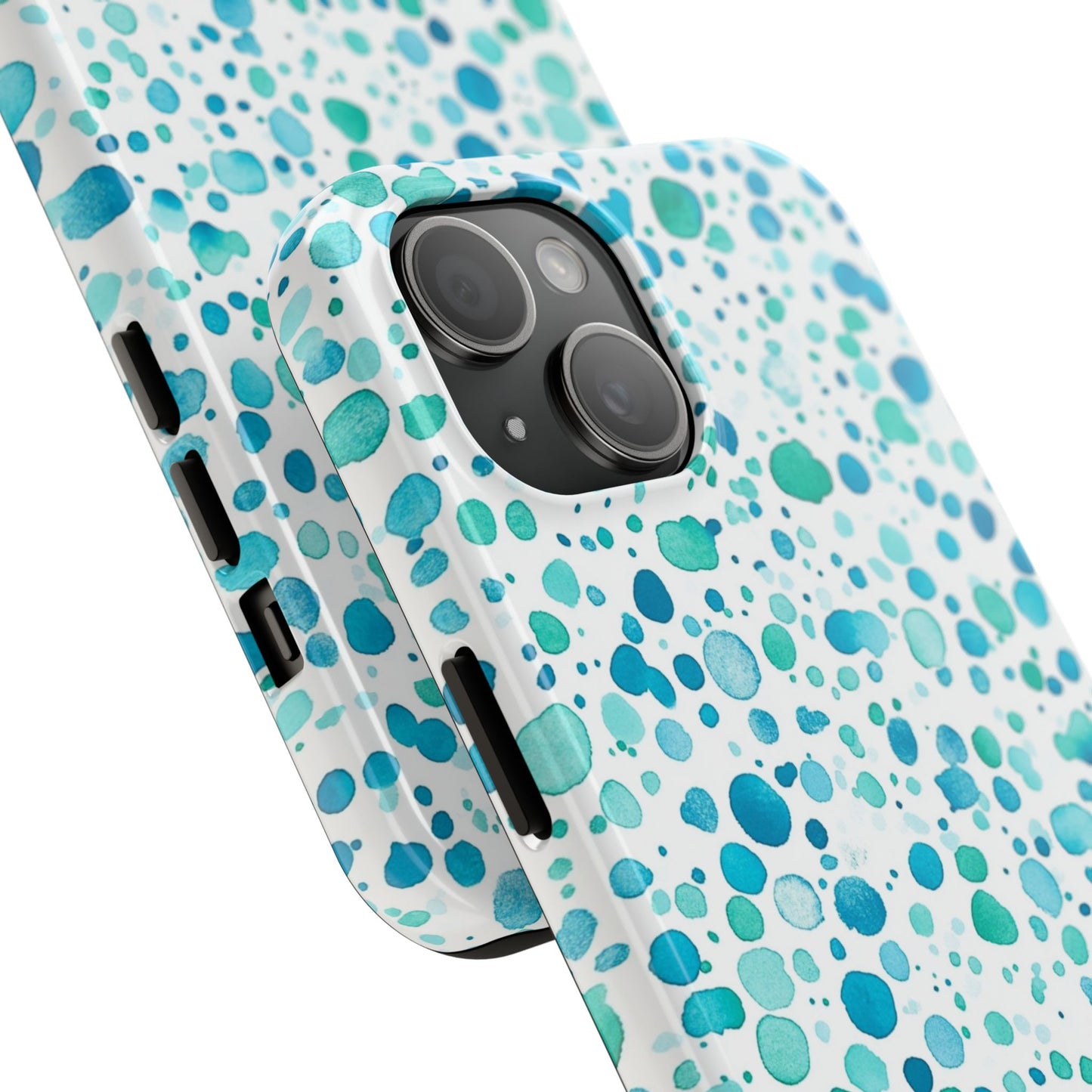Trendy Spots | Aqua Watercolor Polka Dots Phone Case