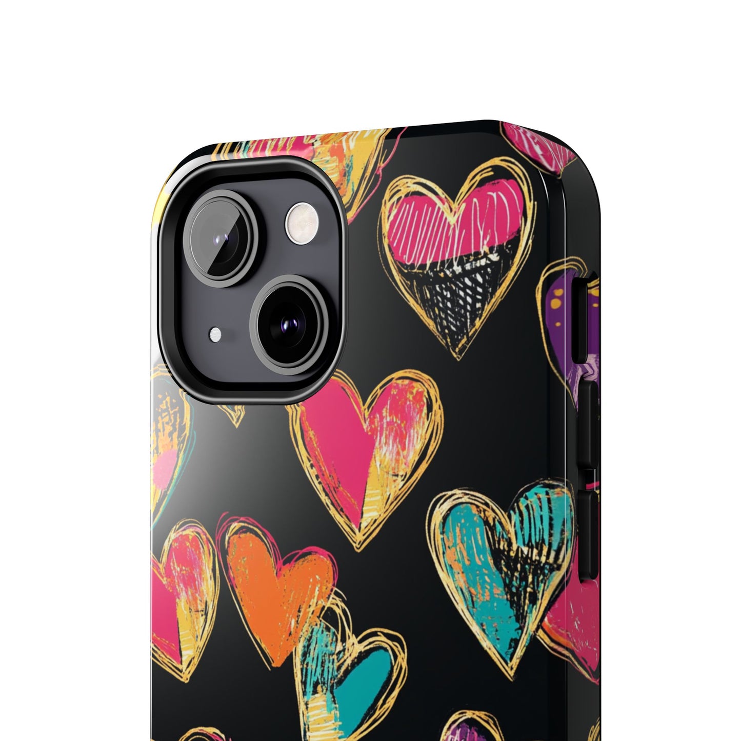 Love is in the Air | Colorful Chalk Hearts Design Phone Case