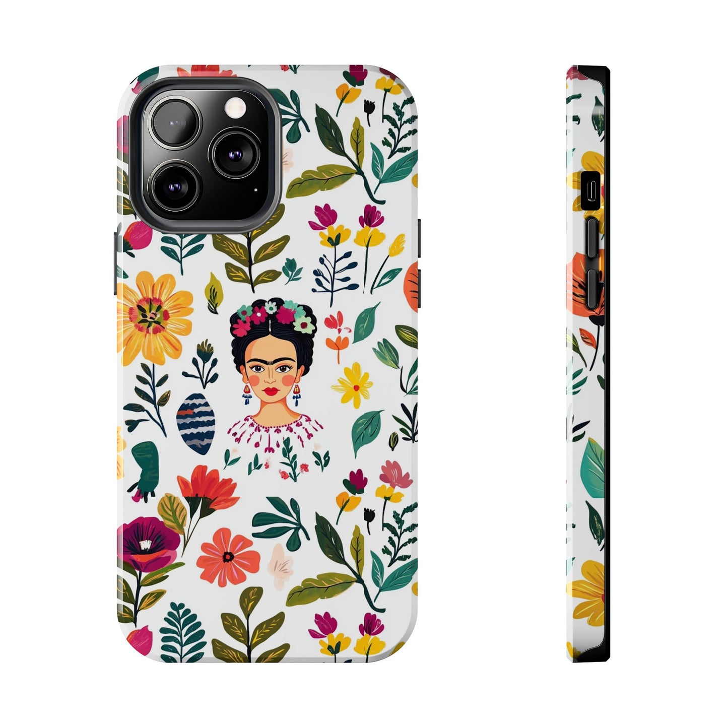 Frida Collection | Frida Kahlo Among Flowers, Colorful Mexican Inspired, Tough Phone Cases, Protective Cell Phone Cover, Hard Shell Phone
