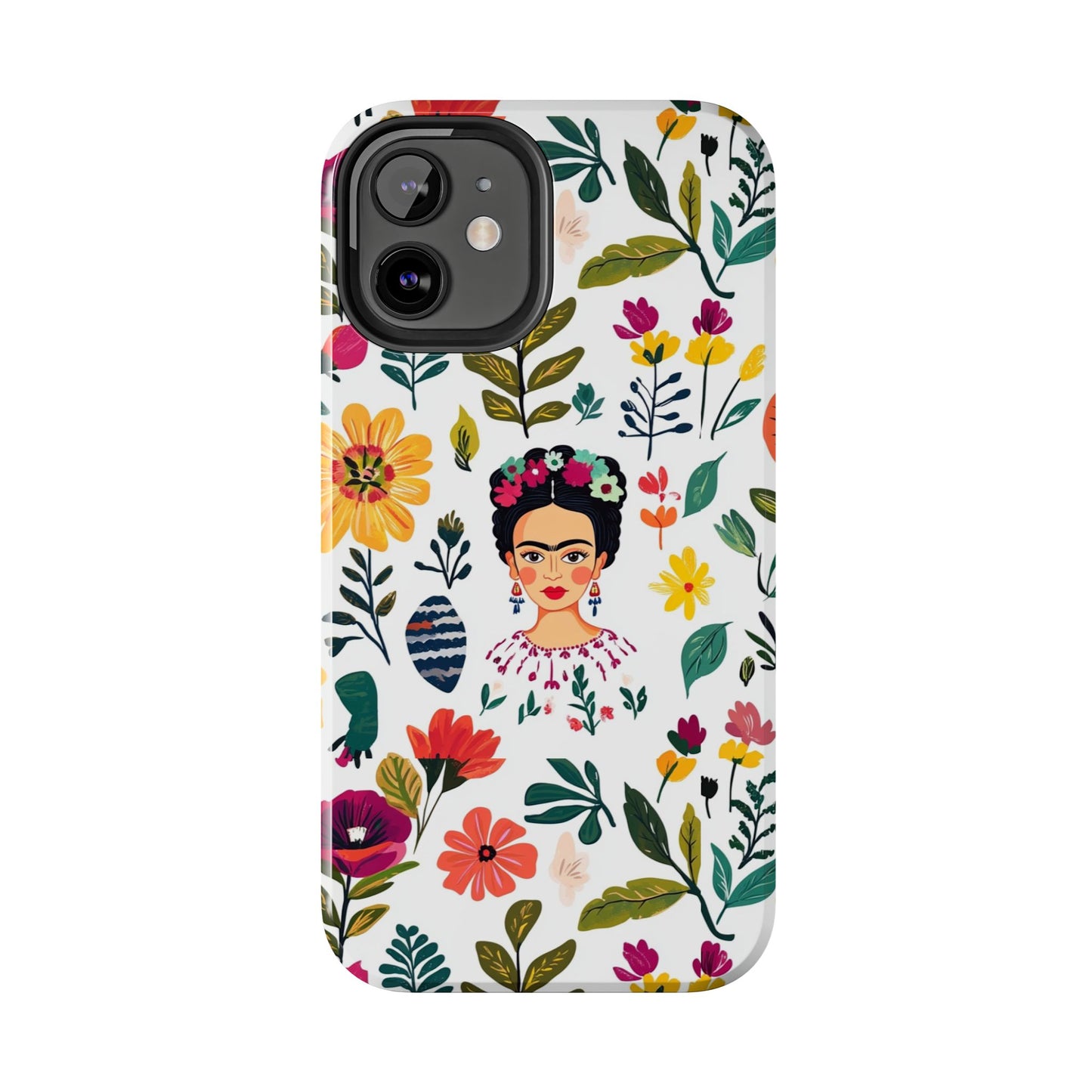 Frida Collection | Frida Kahlo Among Flowers, Colorful Mexican Inspired, Tough Phone Cases, Protective Cell Phone Cover, Hard Shell Phone