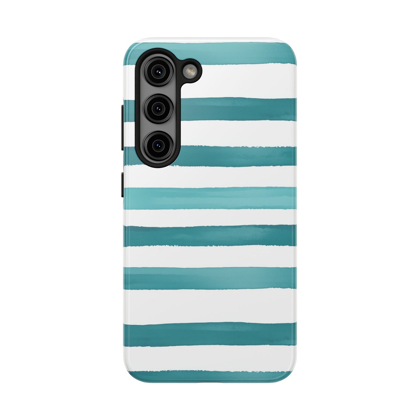 Vibrant Lines | Teal Ocean Striped Tough Phone Case