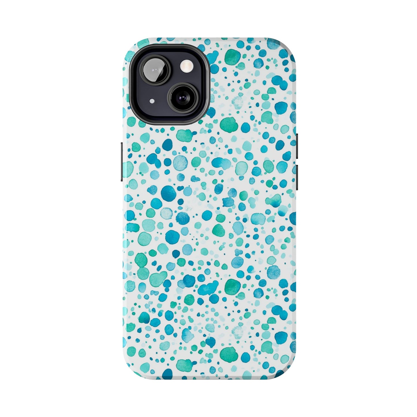 Trendy Spots | Aqua Watercolor Polka Dots Phone Case