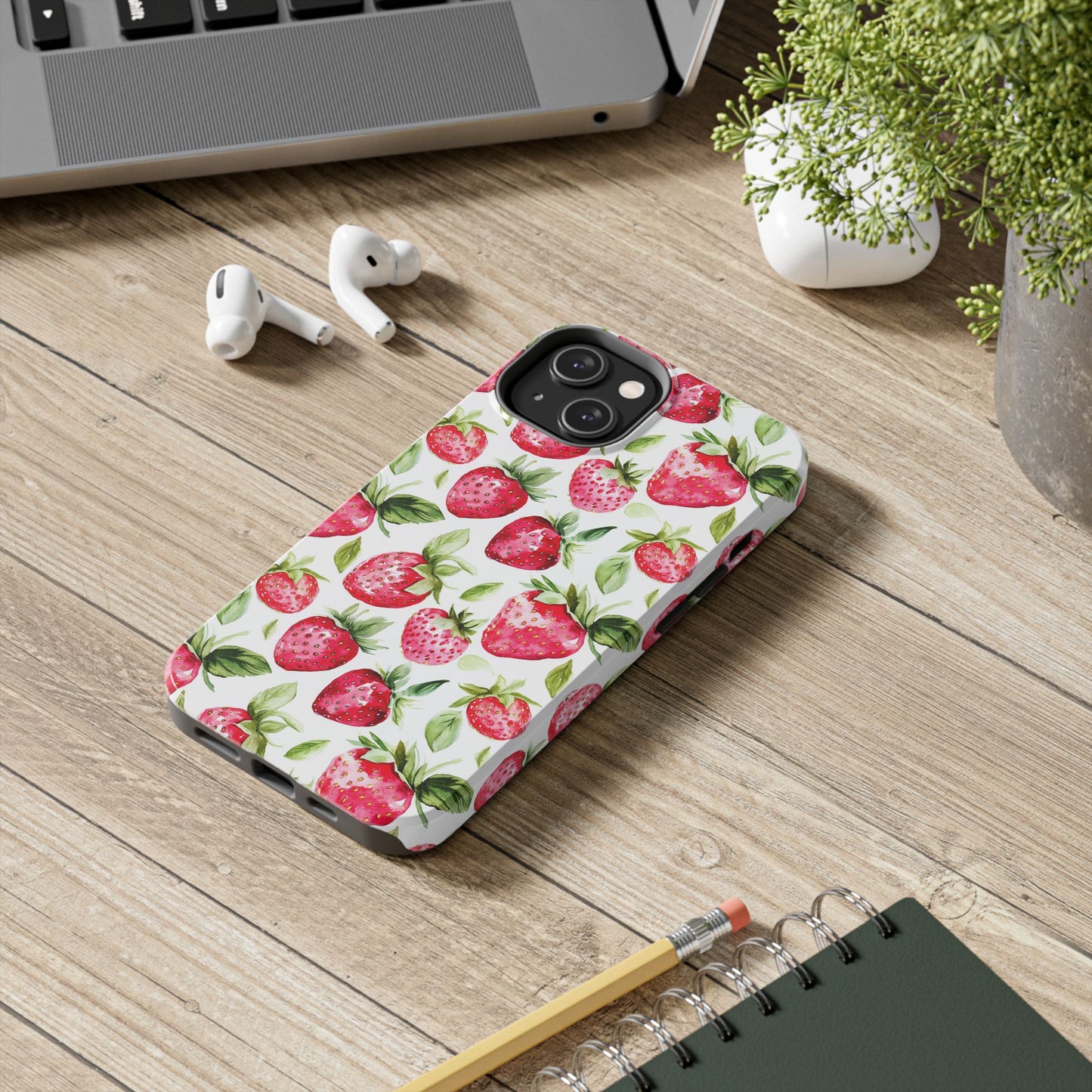 Nature Lover | Strawberry Watercolor Tough Phone Case