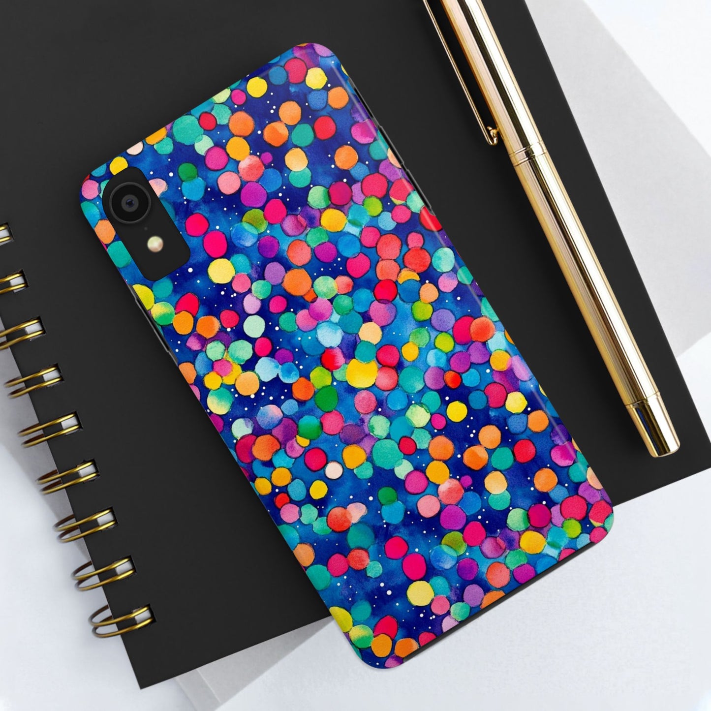 Trendy Spots | Colorful Blues Polka Dots Phone Case