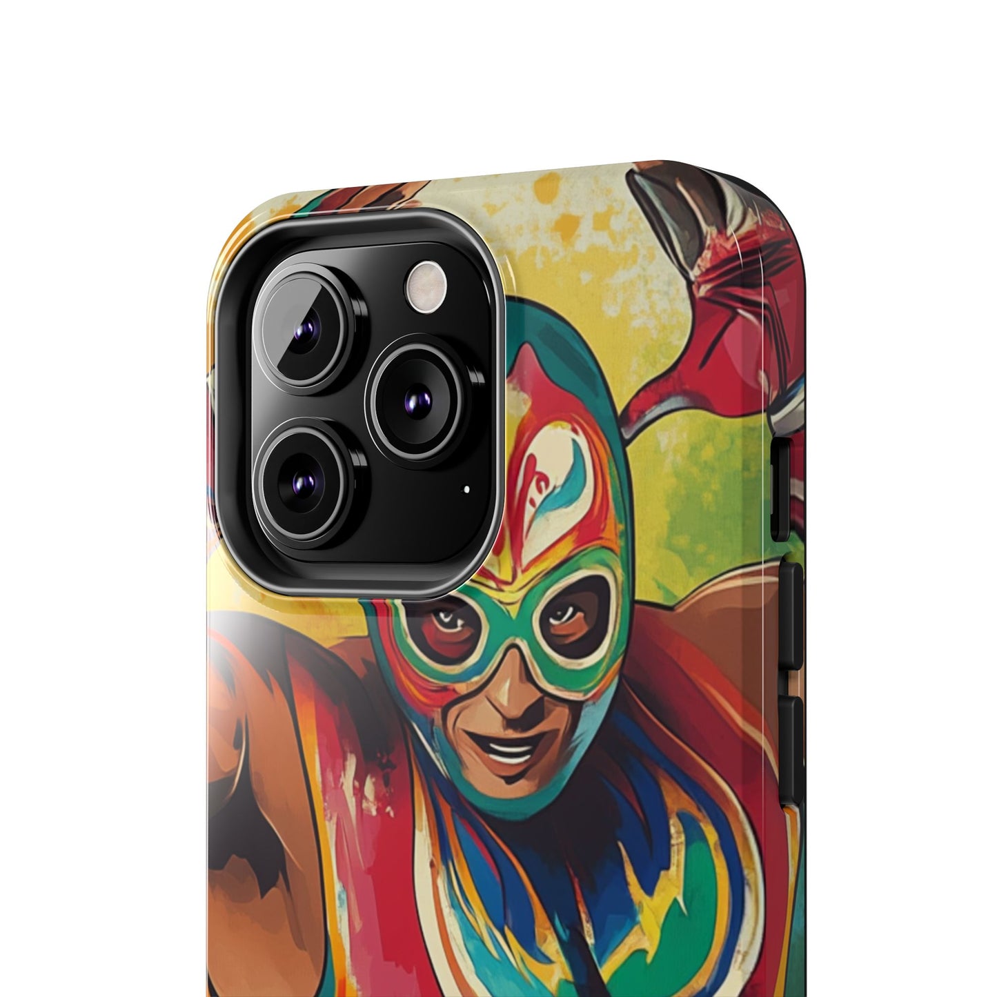 Colorful Lucha Libre Wrestler Tough Phone Case - Protective Phone Cover, Fun Wrestling Fan Gift, Vibrant Masked Wrestler Phone