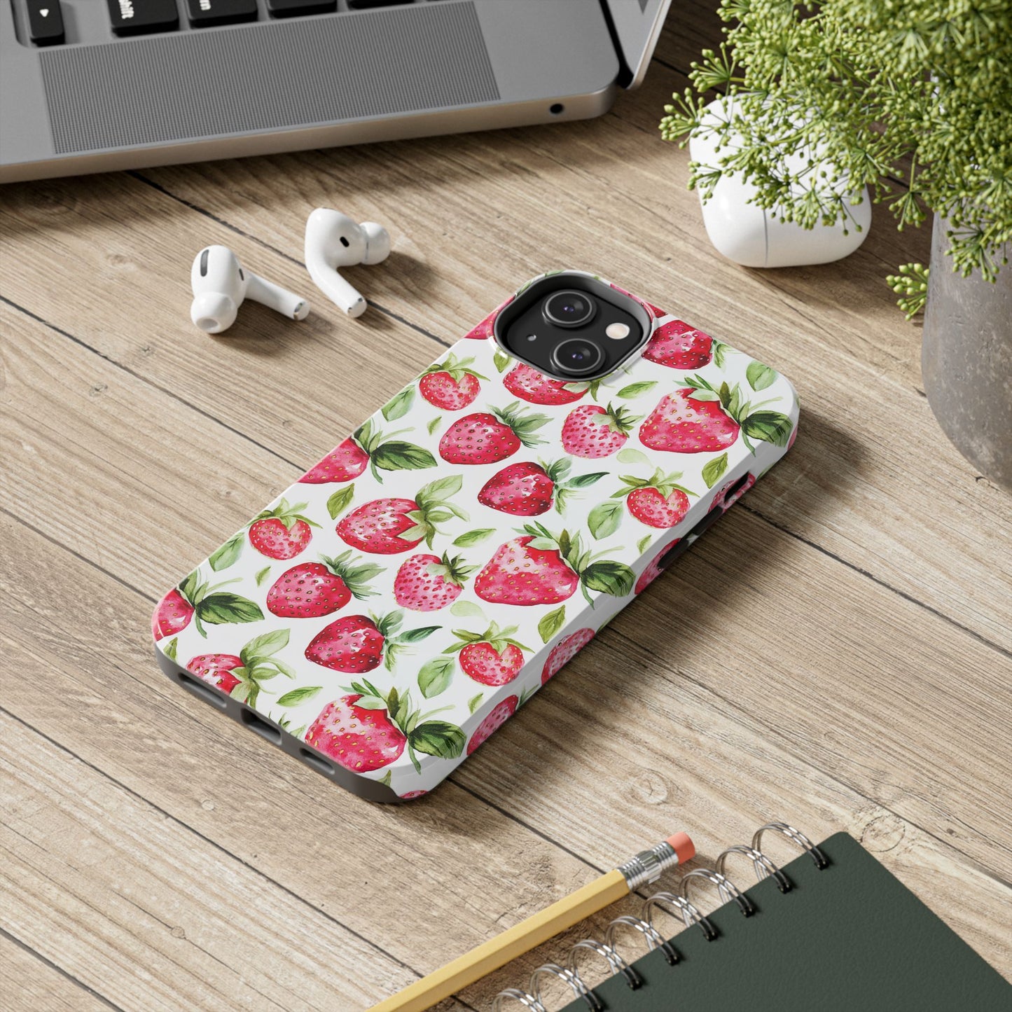 Nature Lover | Strawberry Watercolor Tough Phone Case