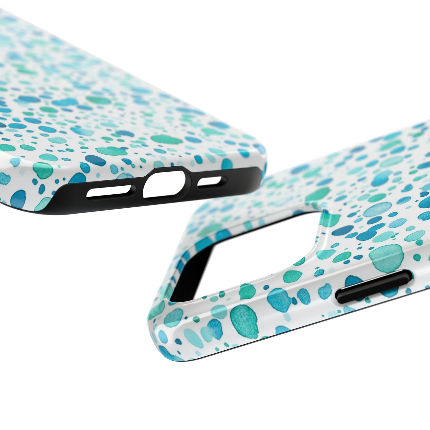 Trendy Spots | Aqua Watercolor Polka Dots Phone Case