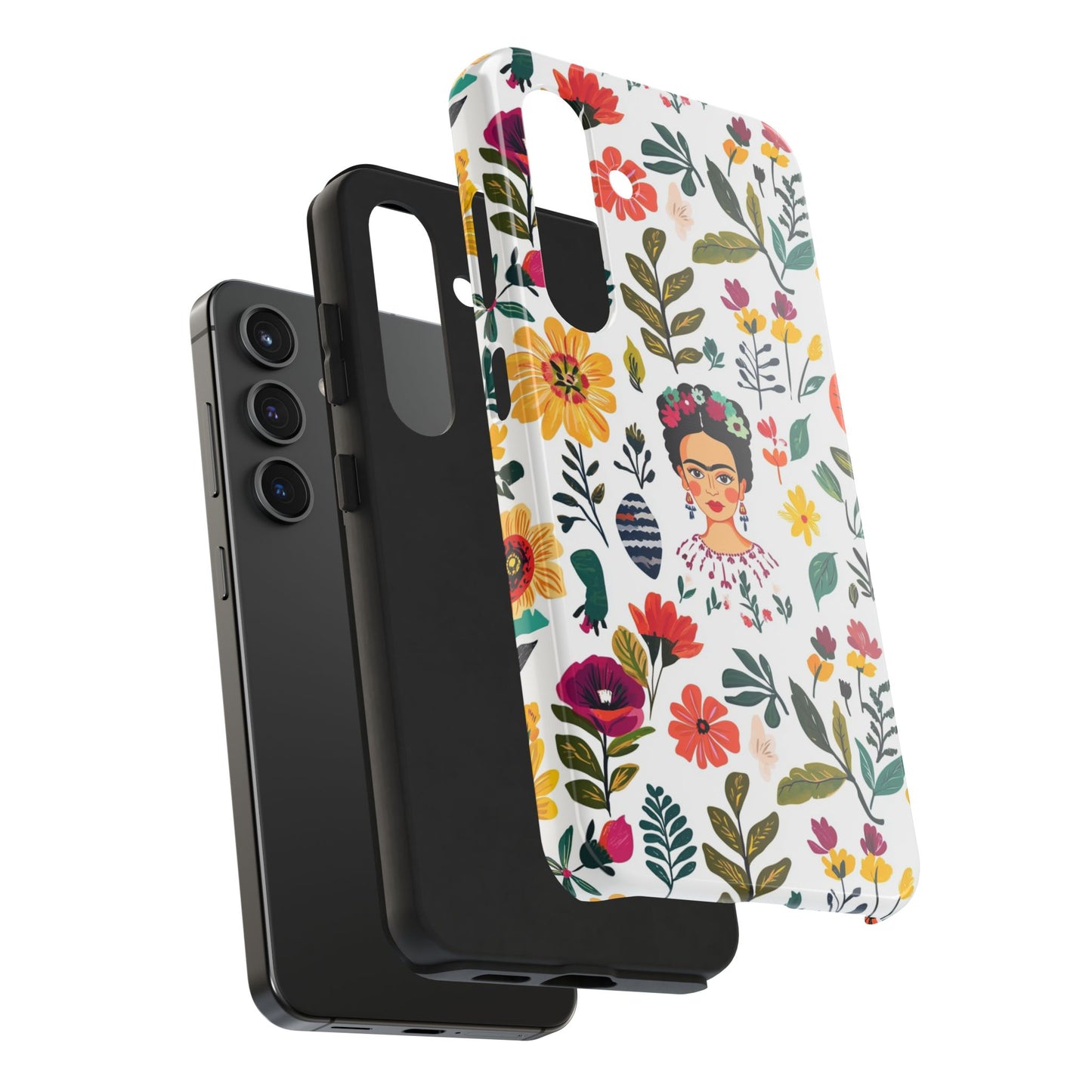 Frida Collection | Frida Kahlo Among Flowers, Colorful Mexican Inspired, Tough Phone Cases, Protective Cell Phone Cover, Hard Shell Phone