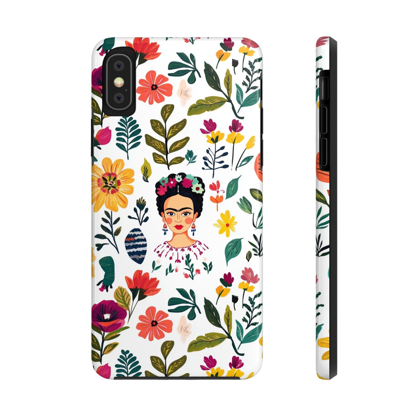 Frida Collection | Frida Kahlo Among Flowers, Colorful Mexican Inspired, Tough Phone Cases, Protective Cell Phone Cover, Hard Shell Phone