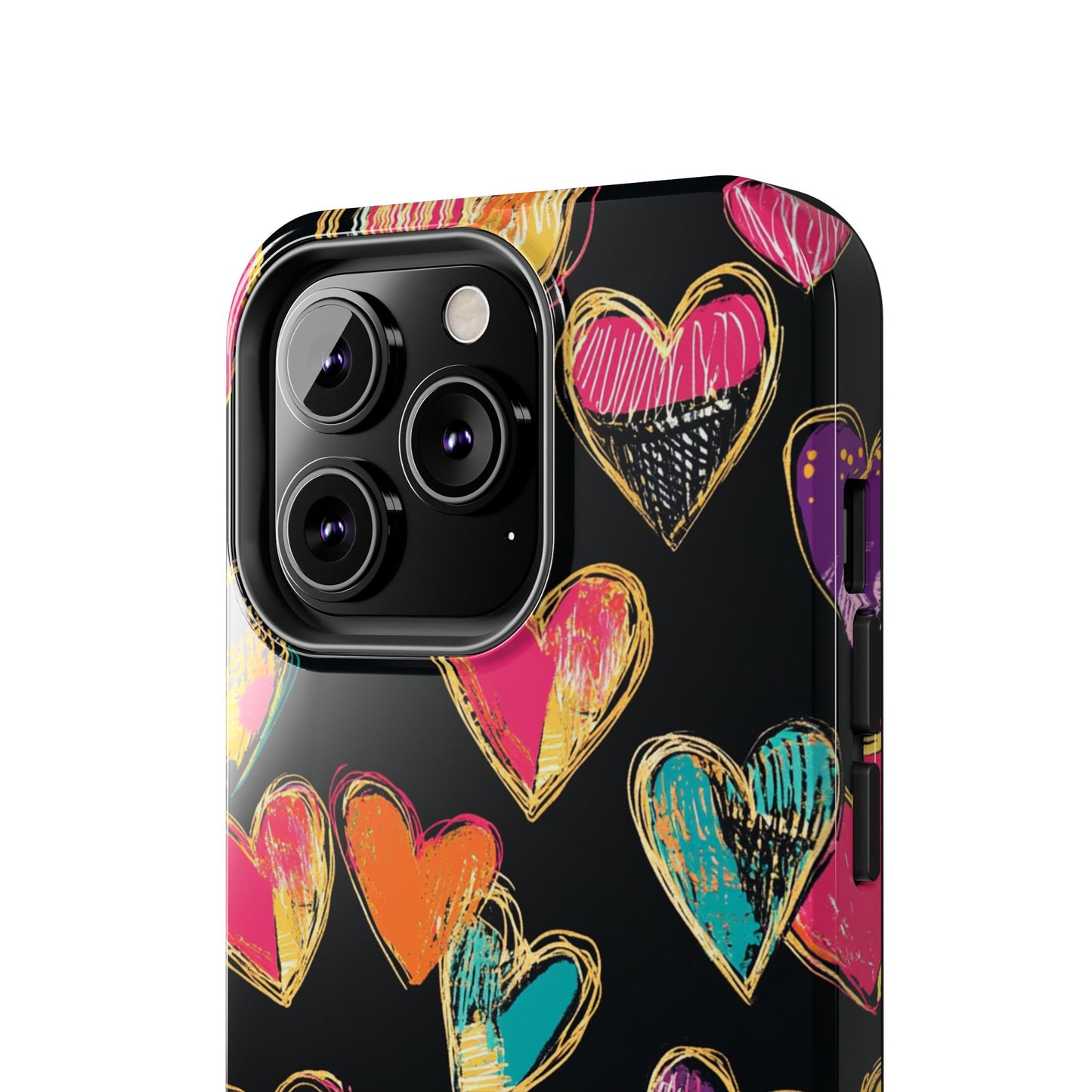 Love is in the Air | Colorful Chalk Hearts Design Phone Case