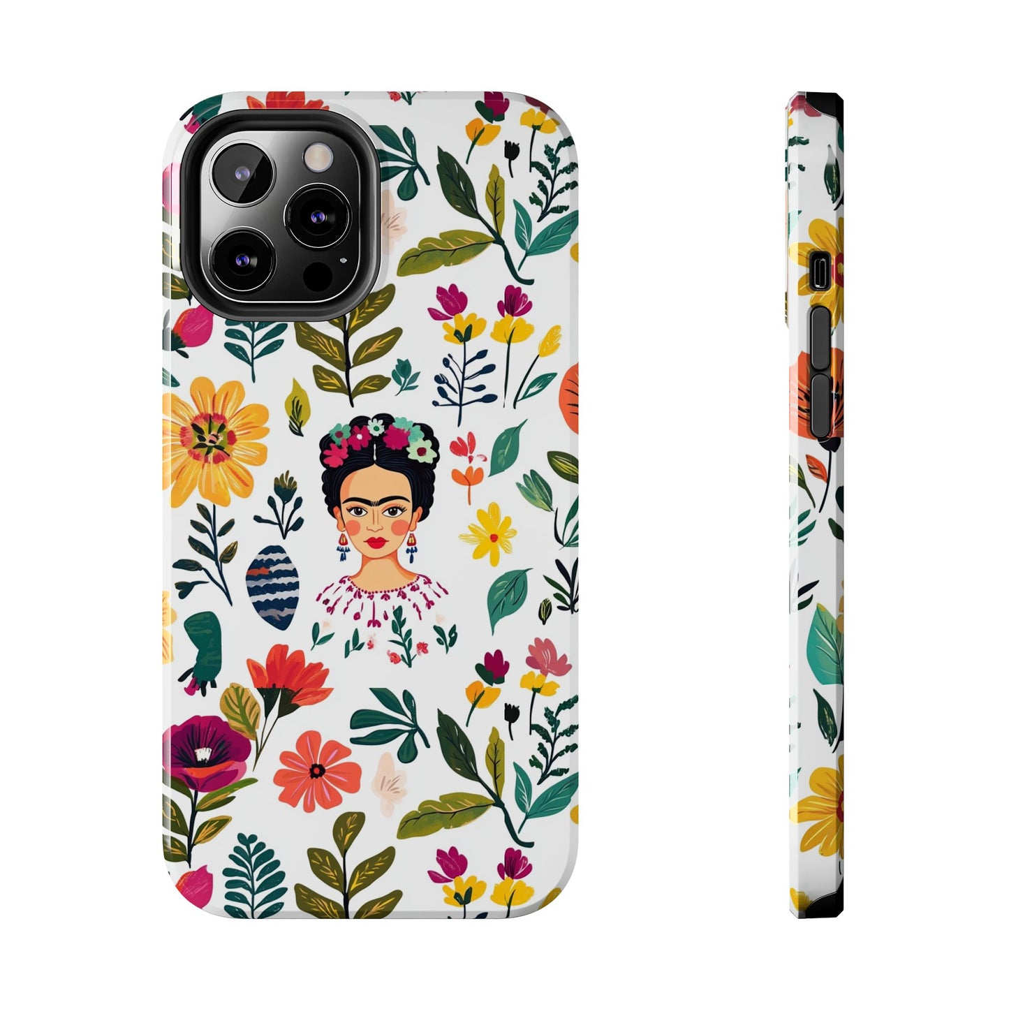 Frida Collection | Frida Kahlo Among Flowers, Colorful Mexican Inspired, Tough Phone Cases, Protective Cell Phone Cover, Hard Shell Phone