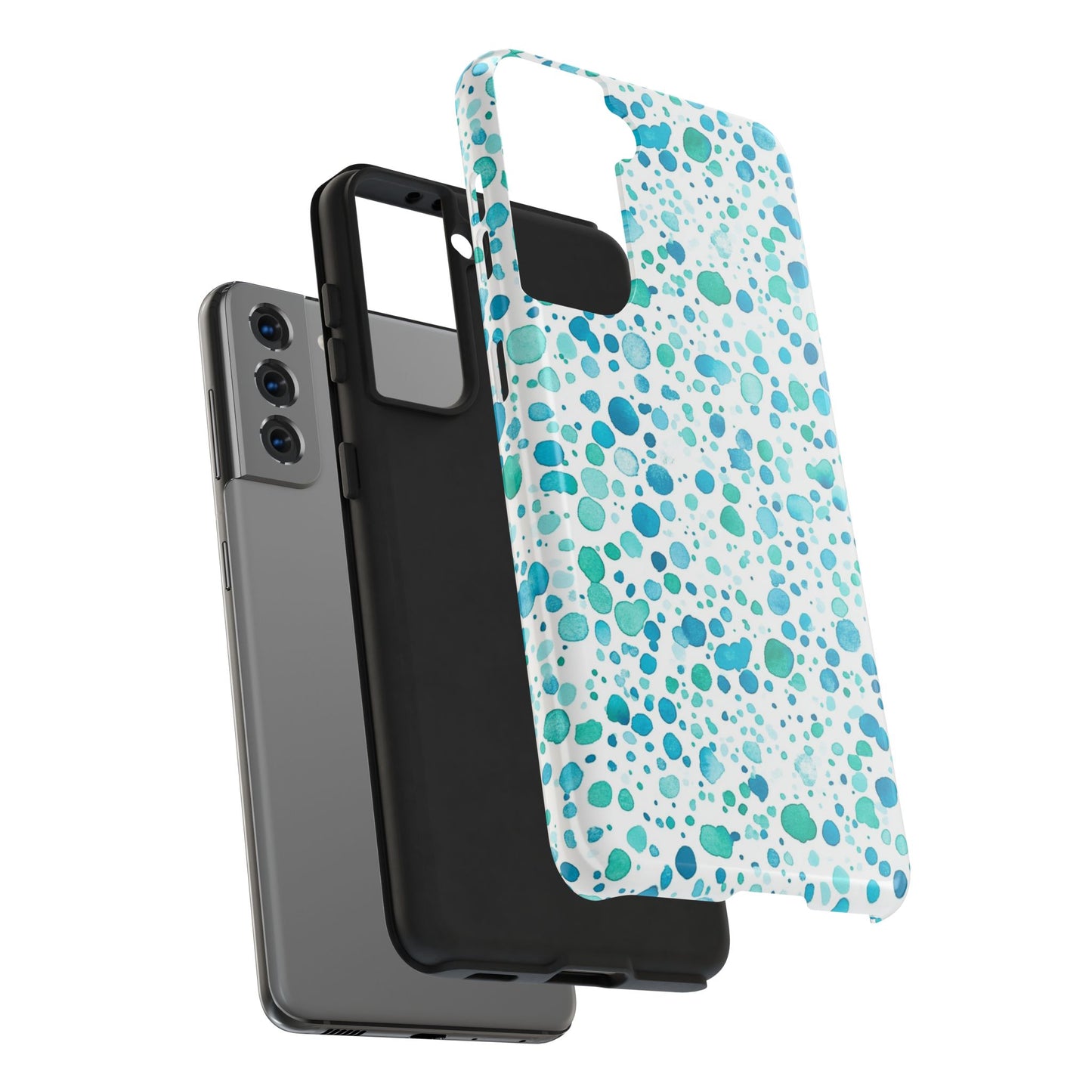 Trendy Spots | Aqua Watercolor Polka Dots Phone Case