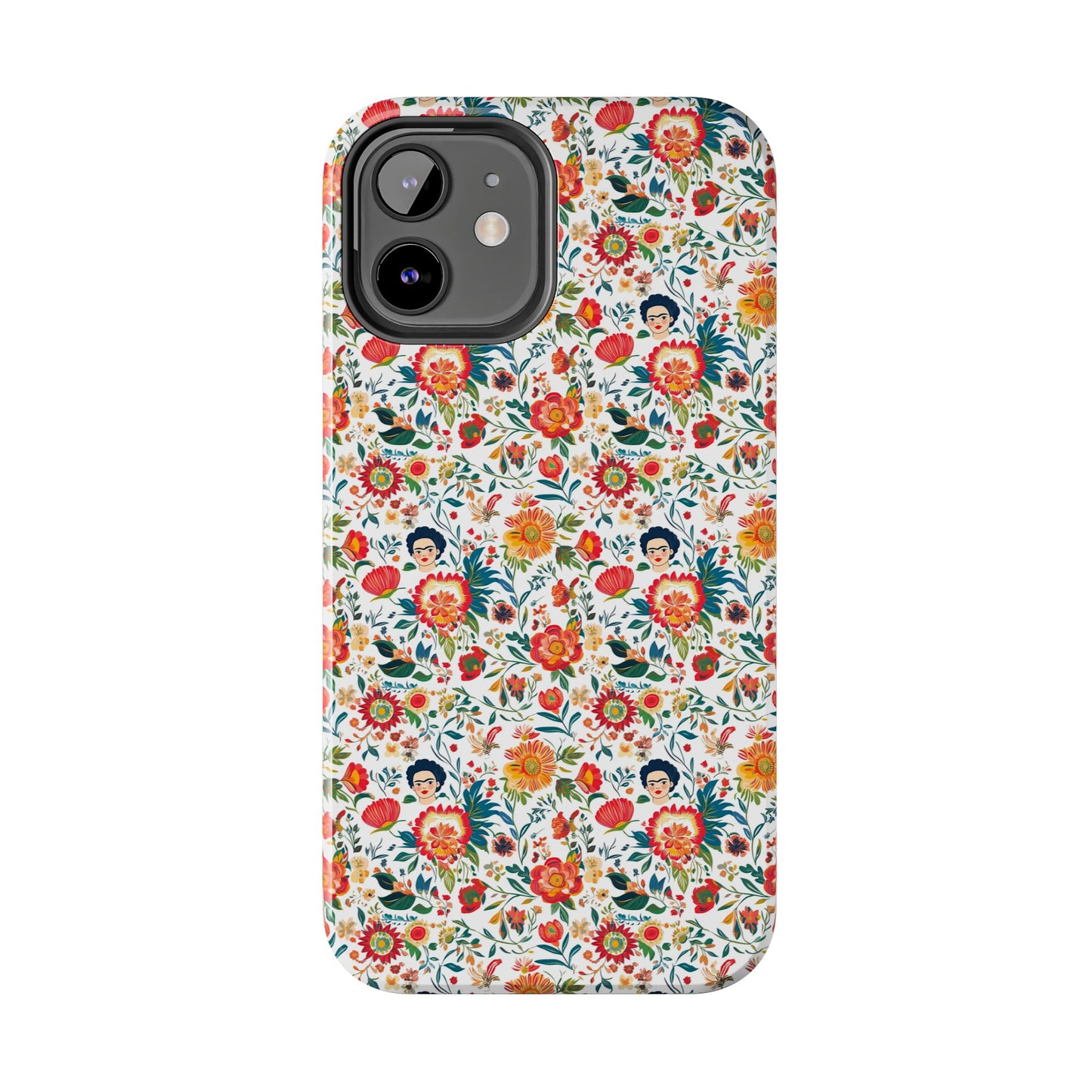 Frida Collection | Colorful Frida Kahlo Tough Phone Case for iPhone, Protective Case, Hard Shell Cover, Shockproof Case, Flower Pattern, Floral Design