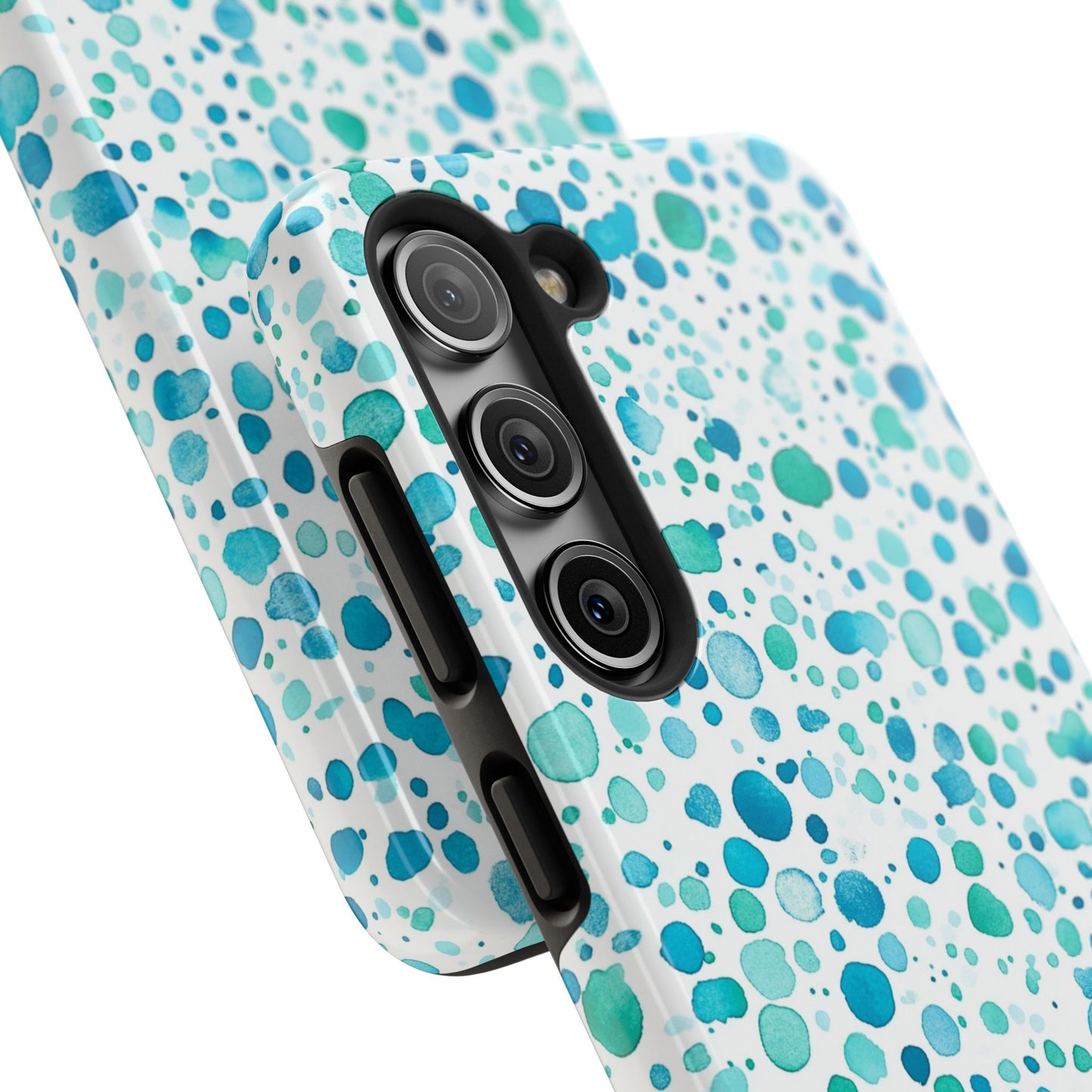 Trendy Spots | Aqua Watercolor Polka Dots Phone Case