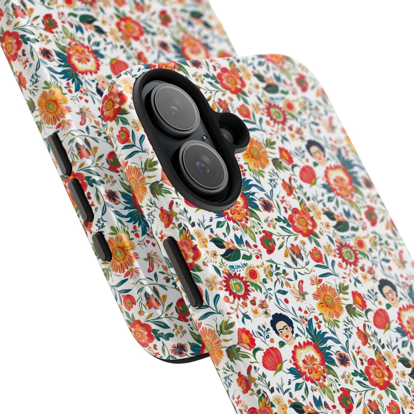 Frida Collection | Colorful Frida Kahlo Tough Phone Case for iPhone, Protective Case, Hard Shell Cover, Shockproof Case, Flower Pattern, Floral Design