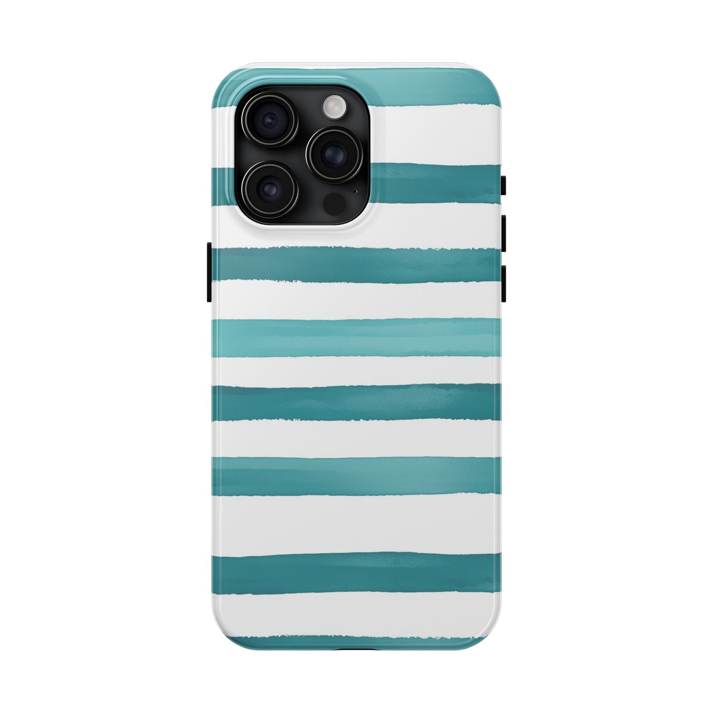 Vibrant Lines | Teal Ocean Striped Tough Phone Case
