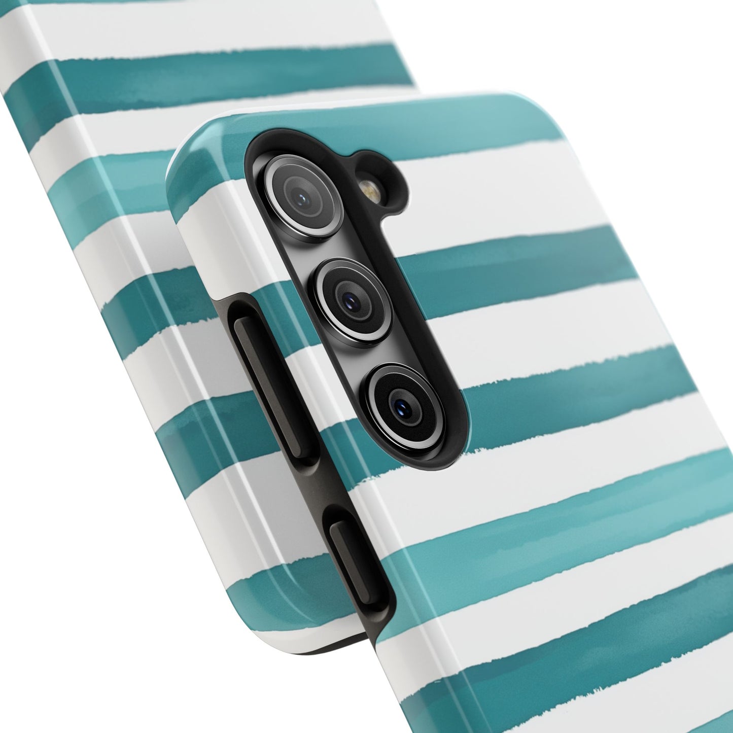 Vibrant Lines | Teal Ocean Striped Tough Phone Case