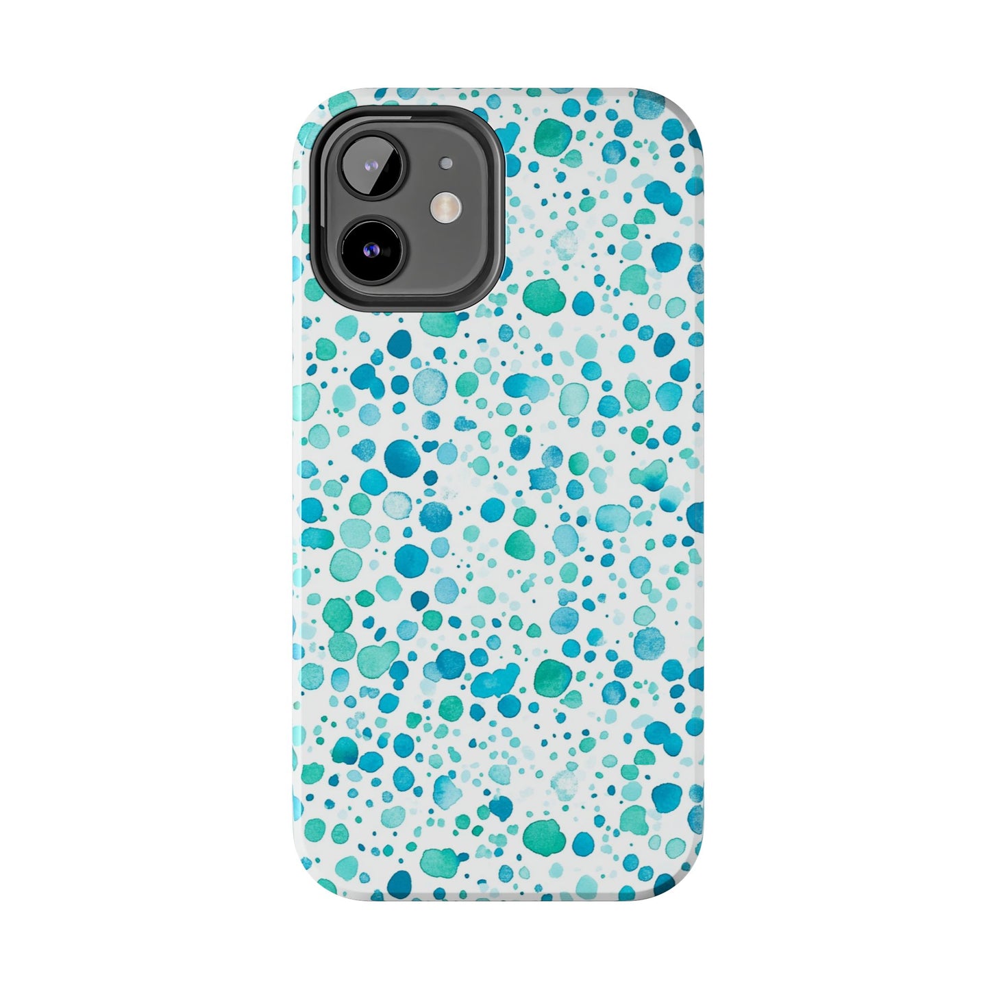 Trendy Spots | Aqua Watercolor Polka Dots Phone Case