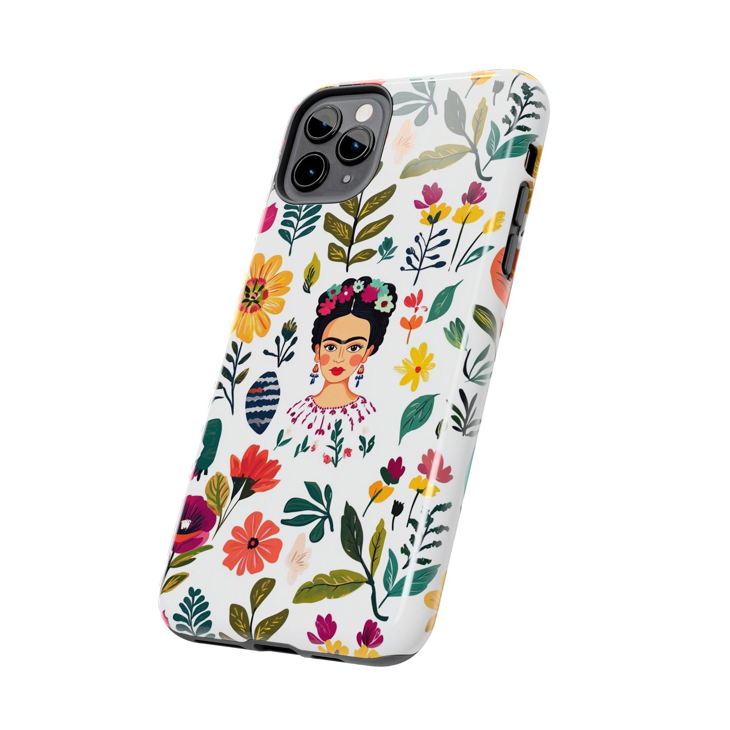 Frida Collection | Frida Kahlo Among Flowers, Colorful Mexican Inspired, Tough Phone Cases, Protective Cell Phone Cover, Hard Shell Phone