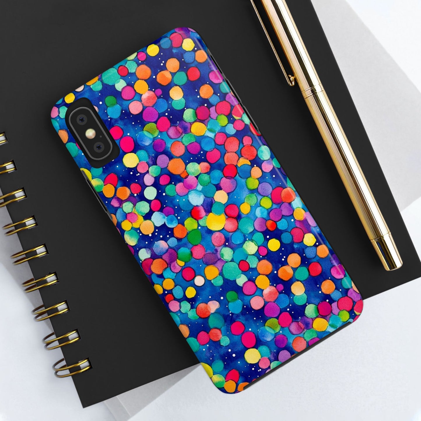 Trendy Spots | Colorful Blues Polka Dots Phone Case