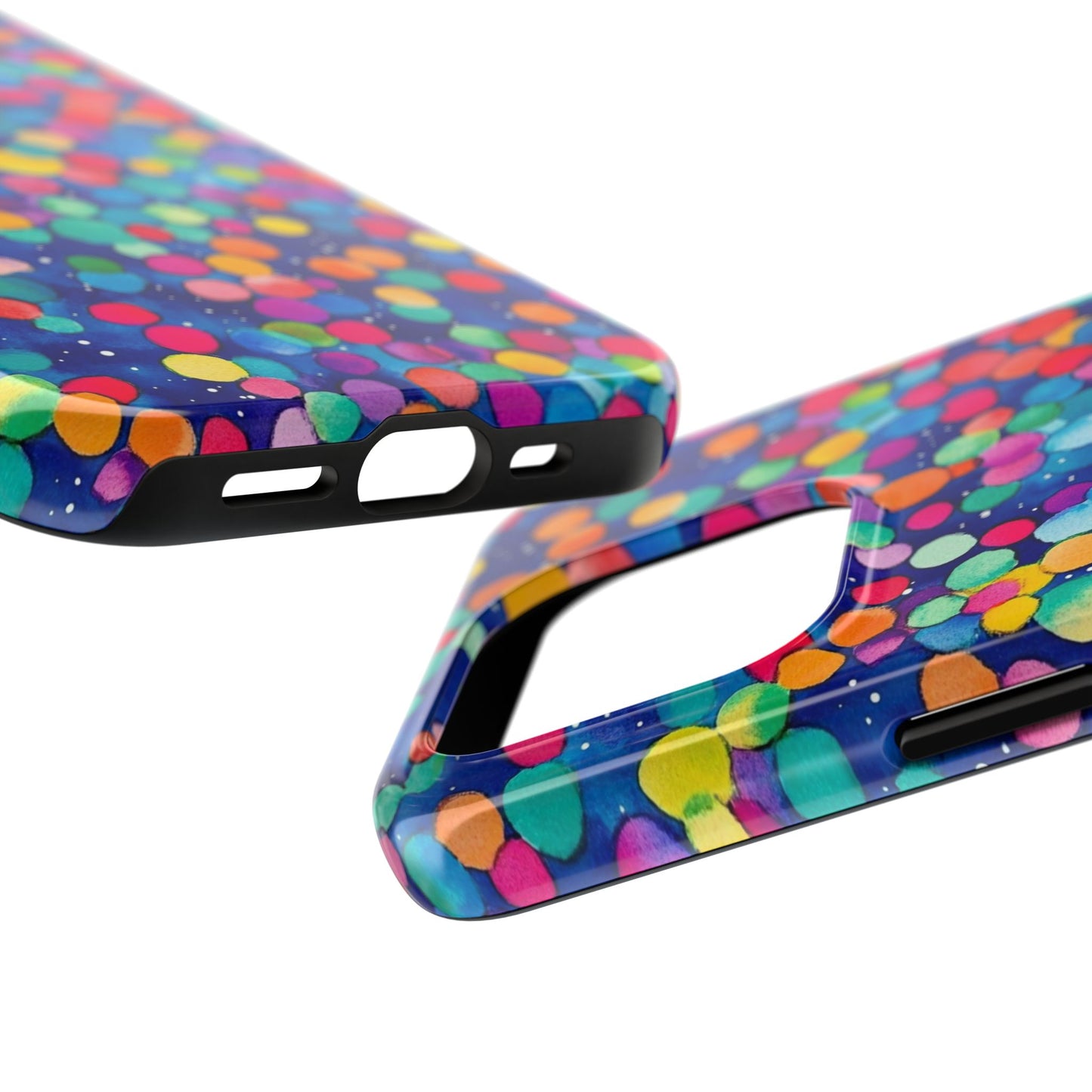 Trendy Spots | Colorful Blues Polka Dots Phone Case