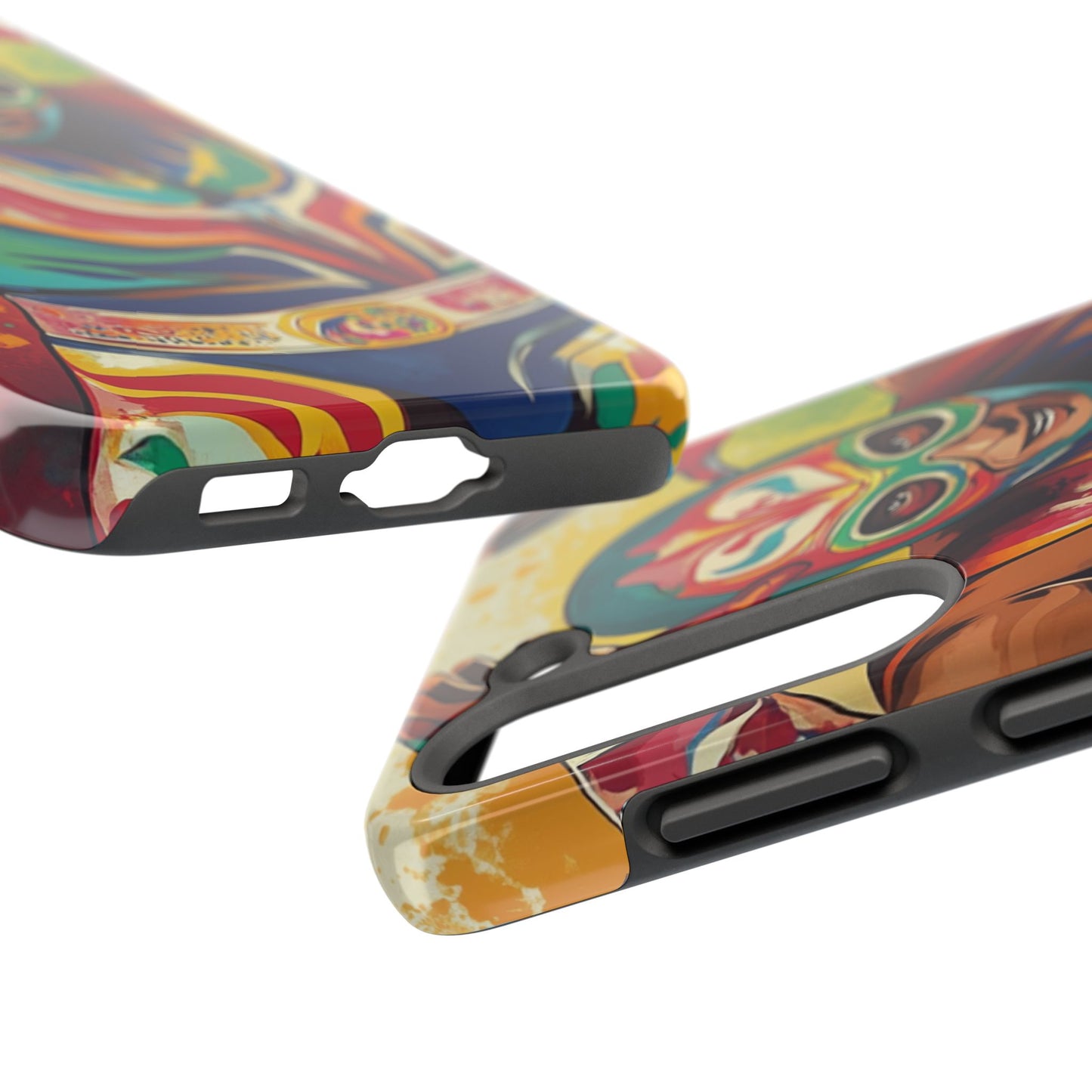 Colorful Lucha Libre Wrestler Tough Phone Case - Protective Phone Cover, Fun Wrestling Fan Gift, Vibrant Masked Wrestler Phone