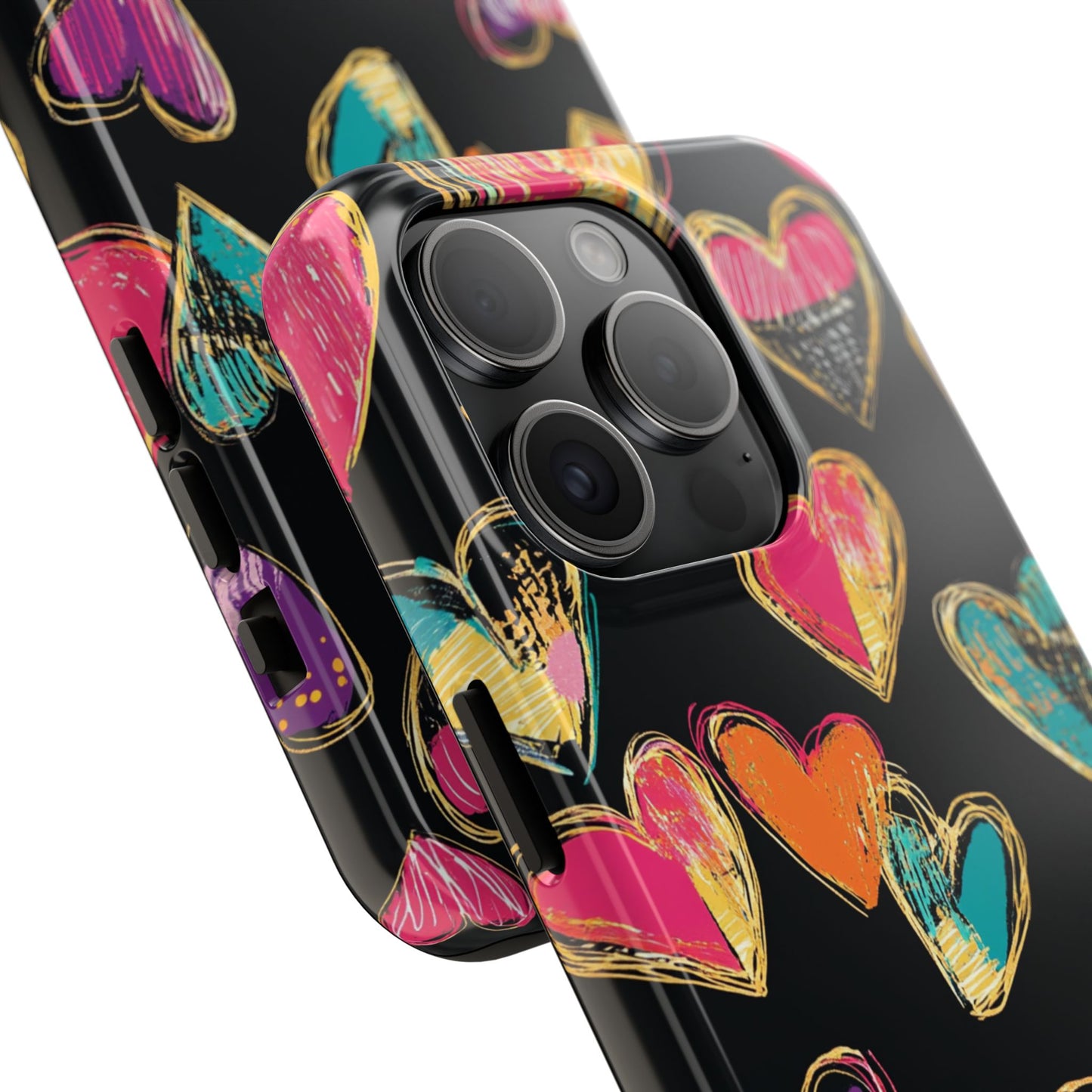 Love is in the Air | Colorful Chalk Hearts Design Phone Case